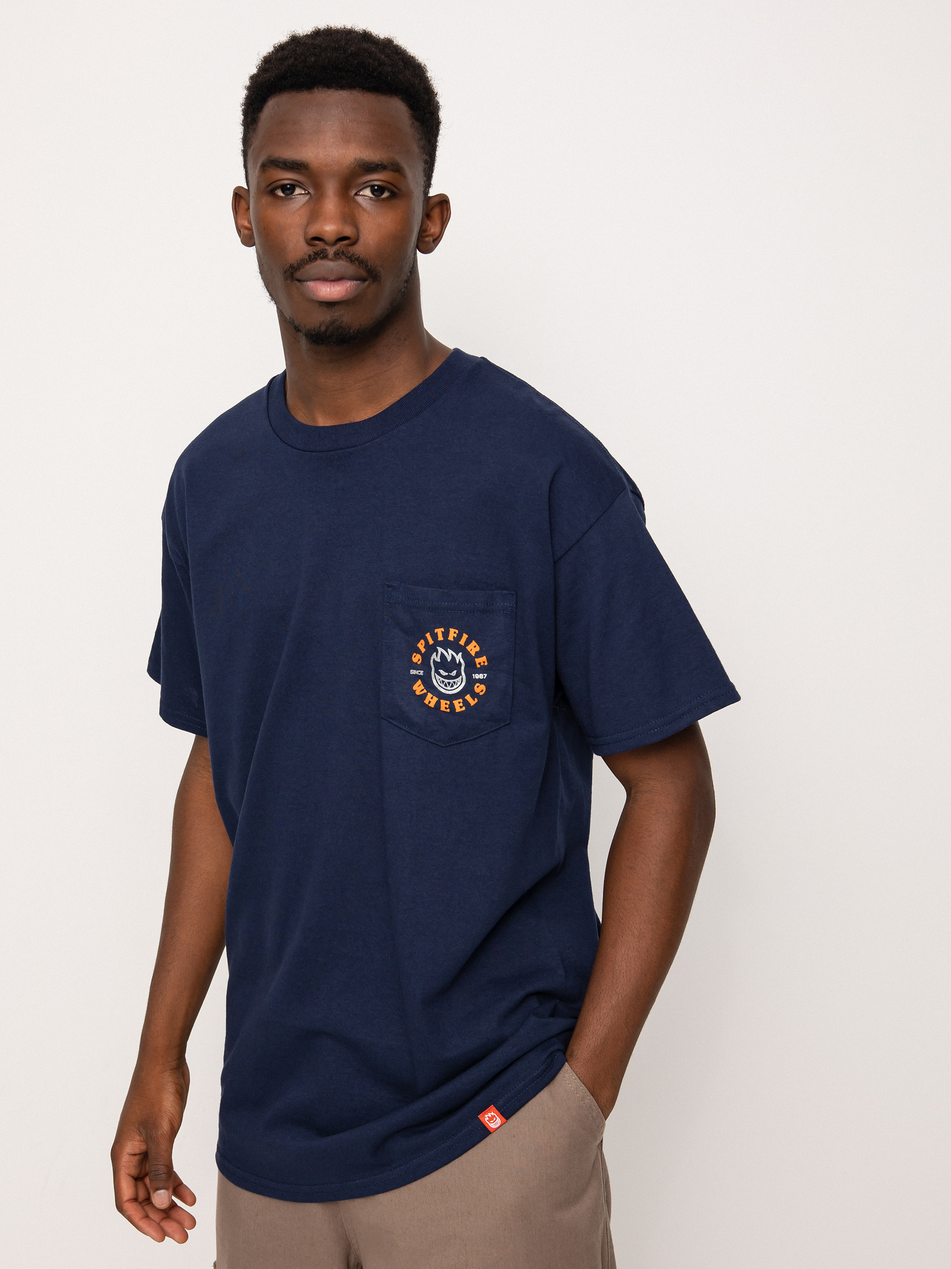 T-shirt Spitfire Pkt Bghd Clsc (navy/orange)