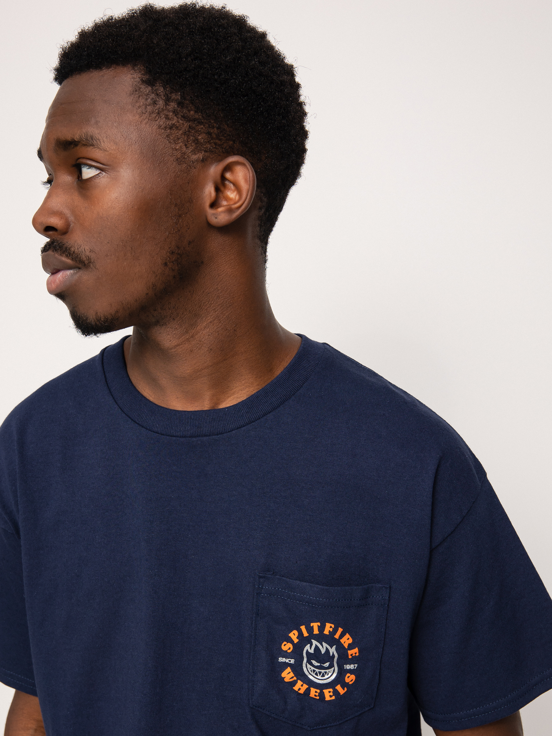 T-shirt Spitfire Pkt Bghd Clsc (navy/orange)