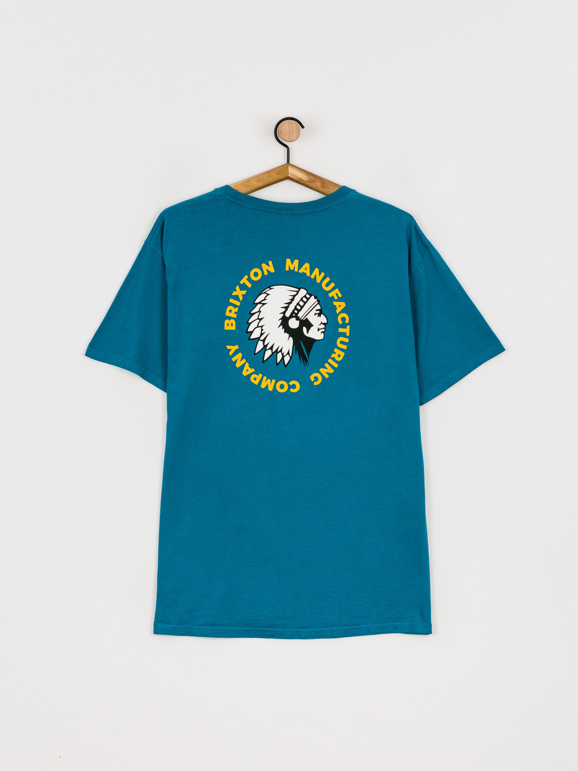T-shirt Brixton Rival Stamp (teal garment dye)