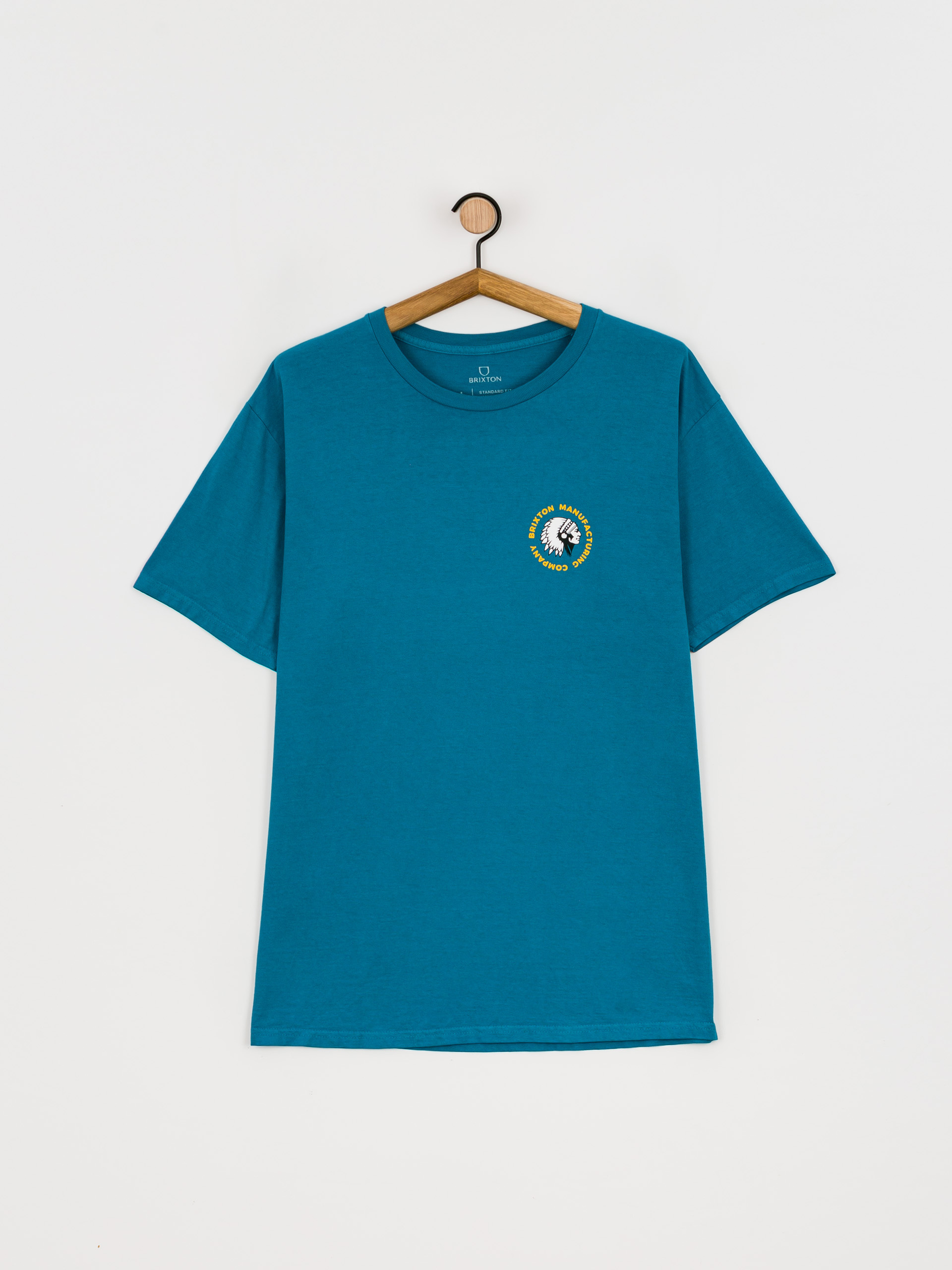 T-shirt Brixton Rival Stamp (teal garment dye)