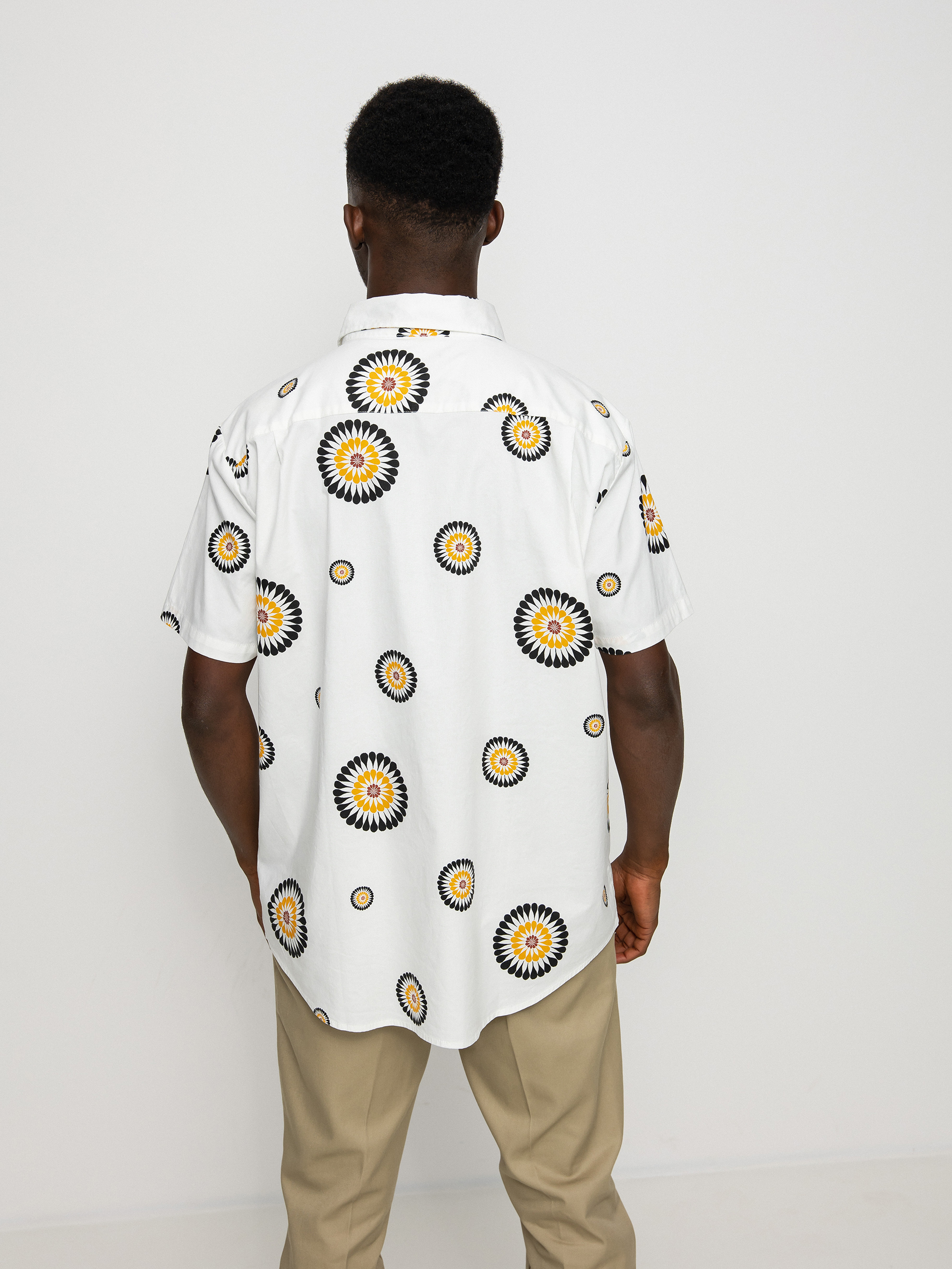 Koszula Brixton Charter Print (off white/black/golden glow)