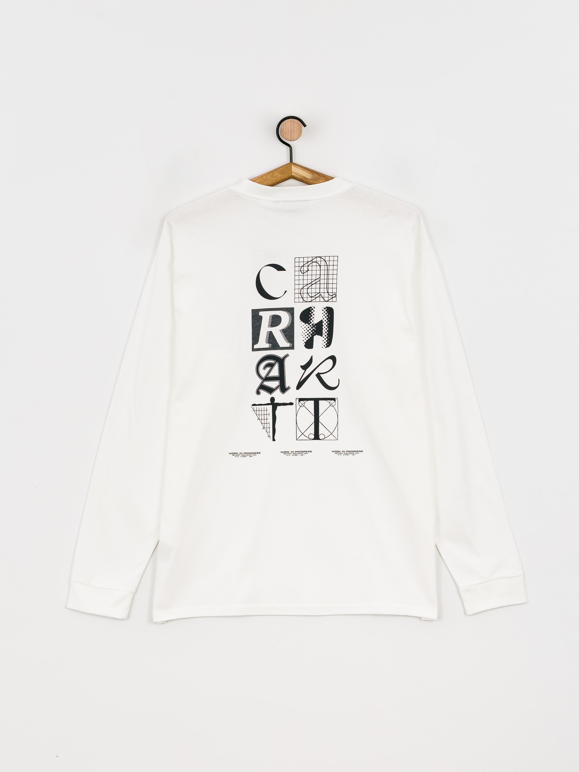 Longsleeve Carhartt WIP Ratios (white/dark navy)
