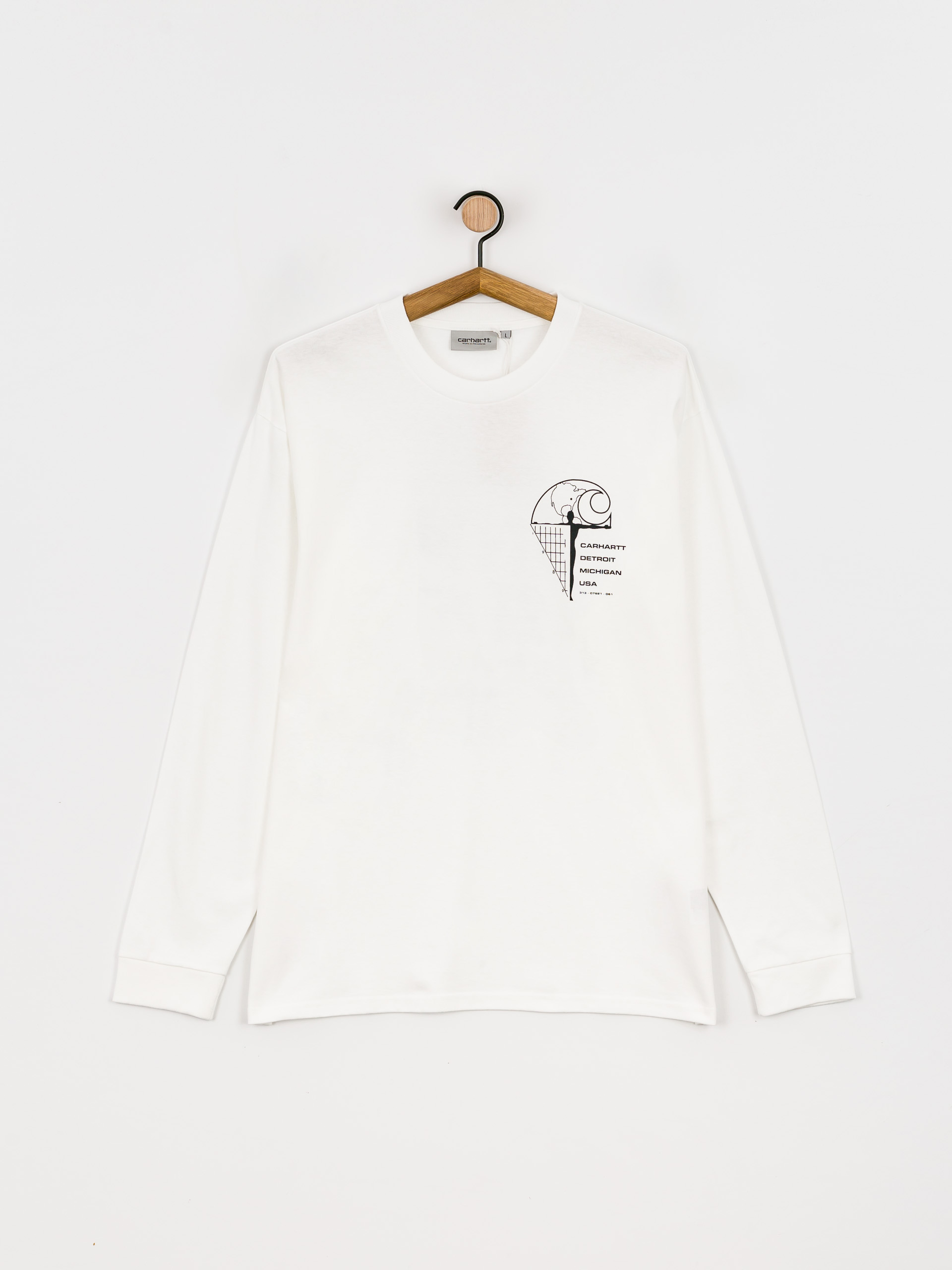 Longsleeve Carhartt WIP Ratios (white/dark navy)