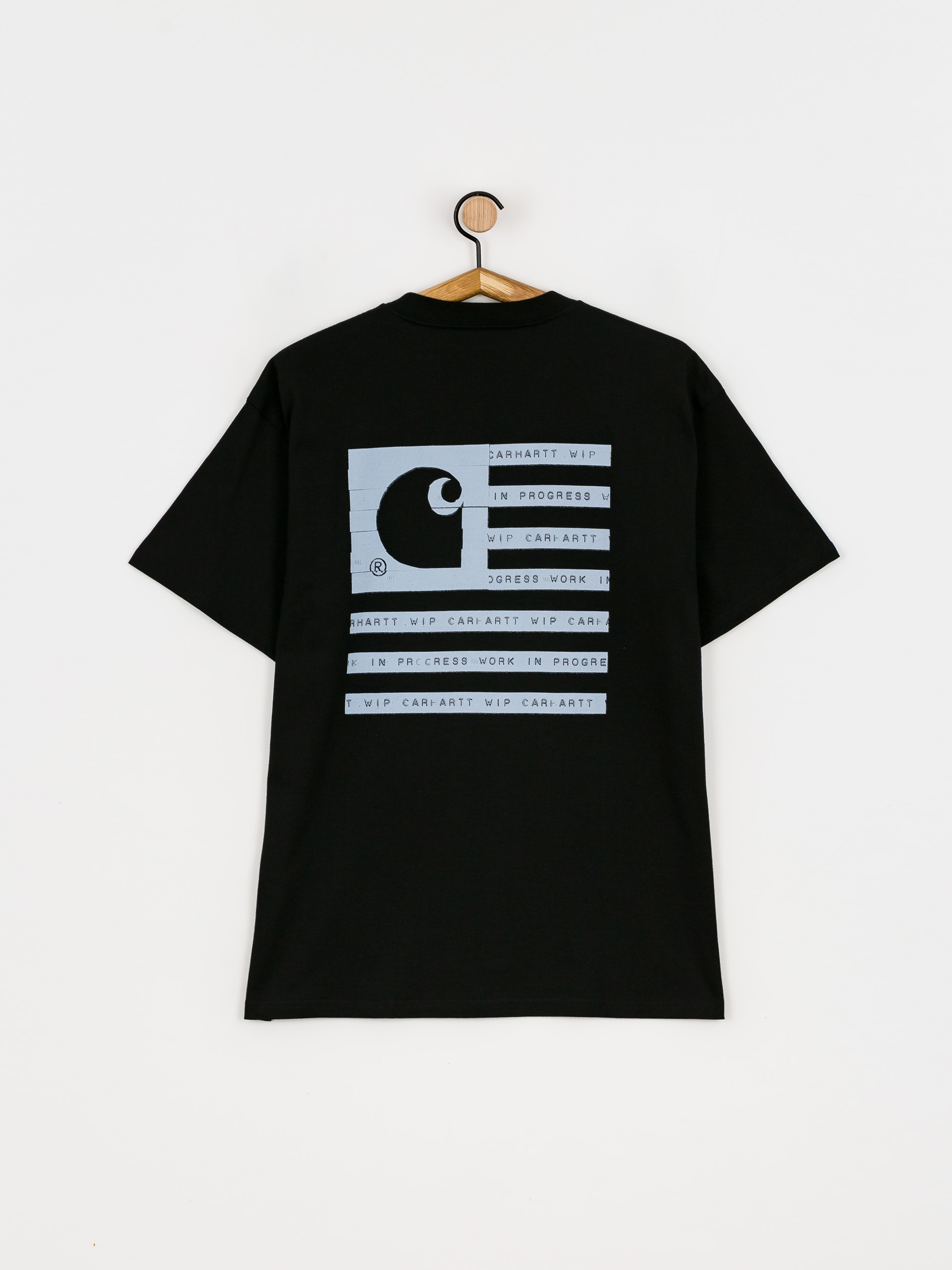 T-shirt Carhartt WIP Label State Flag (black/misty sky)