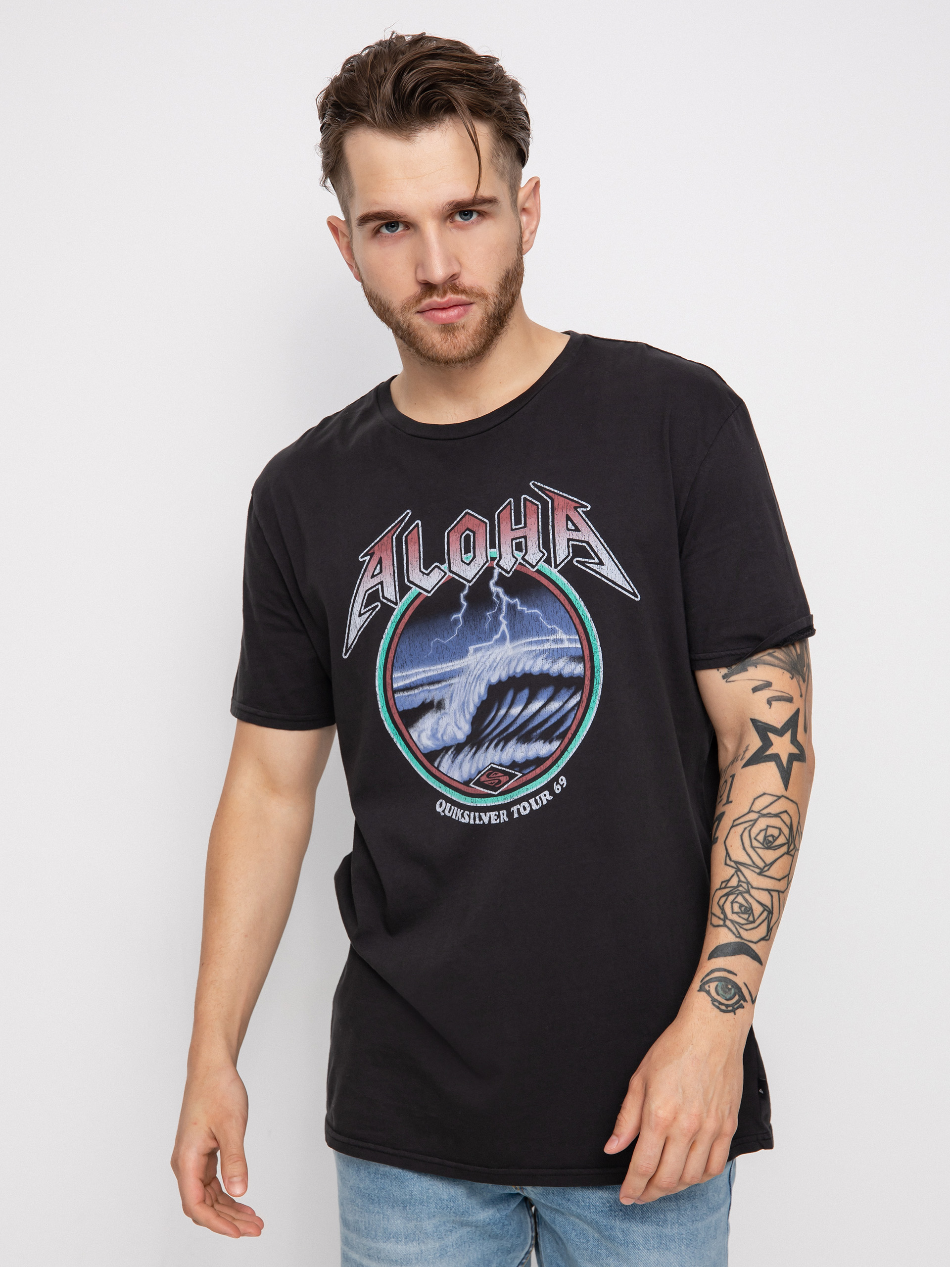 T-shirt Quiksilver Rock Waves (black)