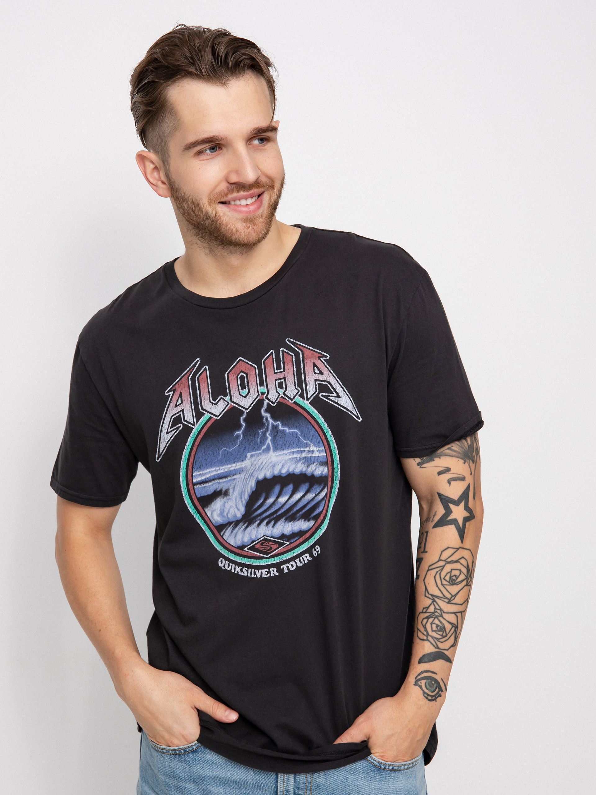 T-shirt Quiksilver Rock Waves (black)