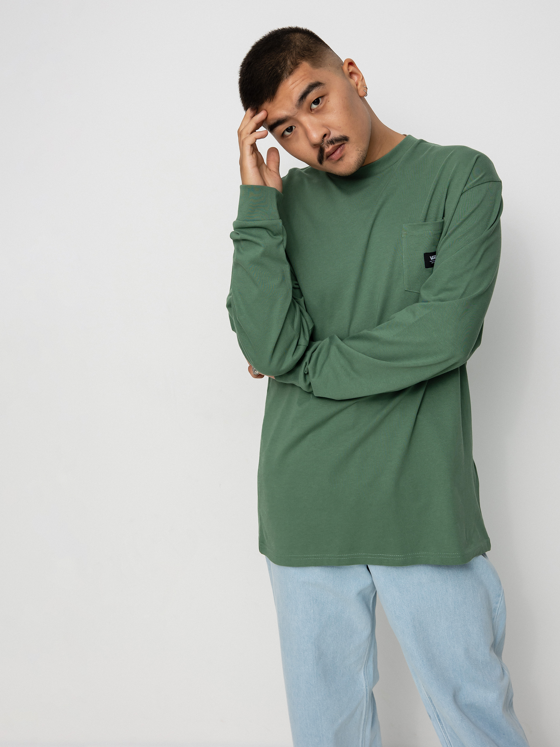 Longsleeve Vans Woven Patch Pocket (duck green)