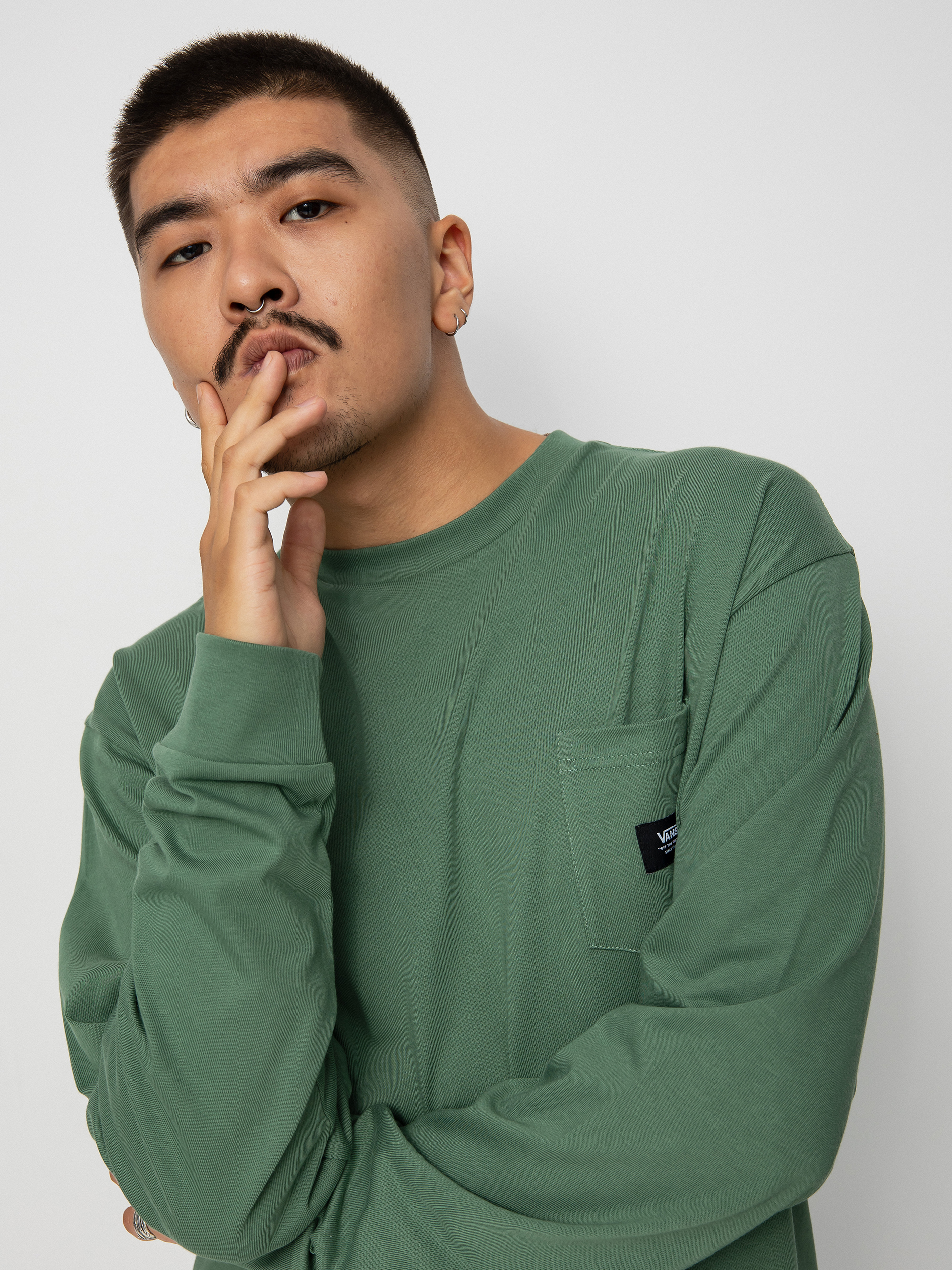Longsleeve Vans Woven Patch Pocket (duck green)