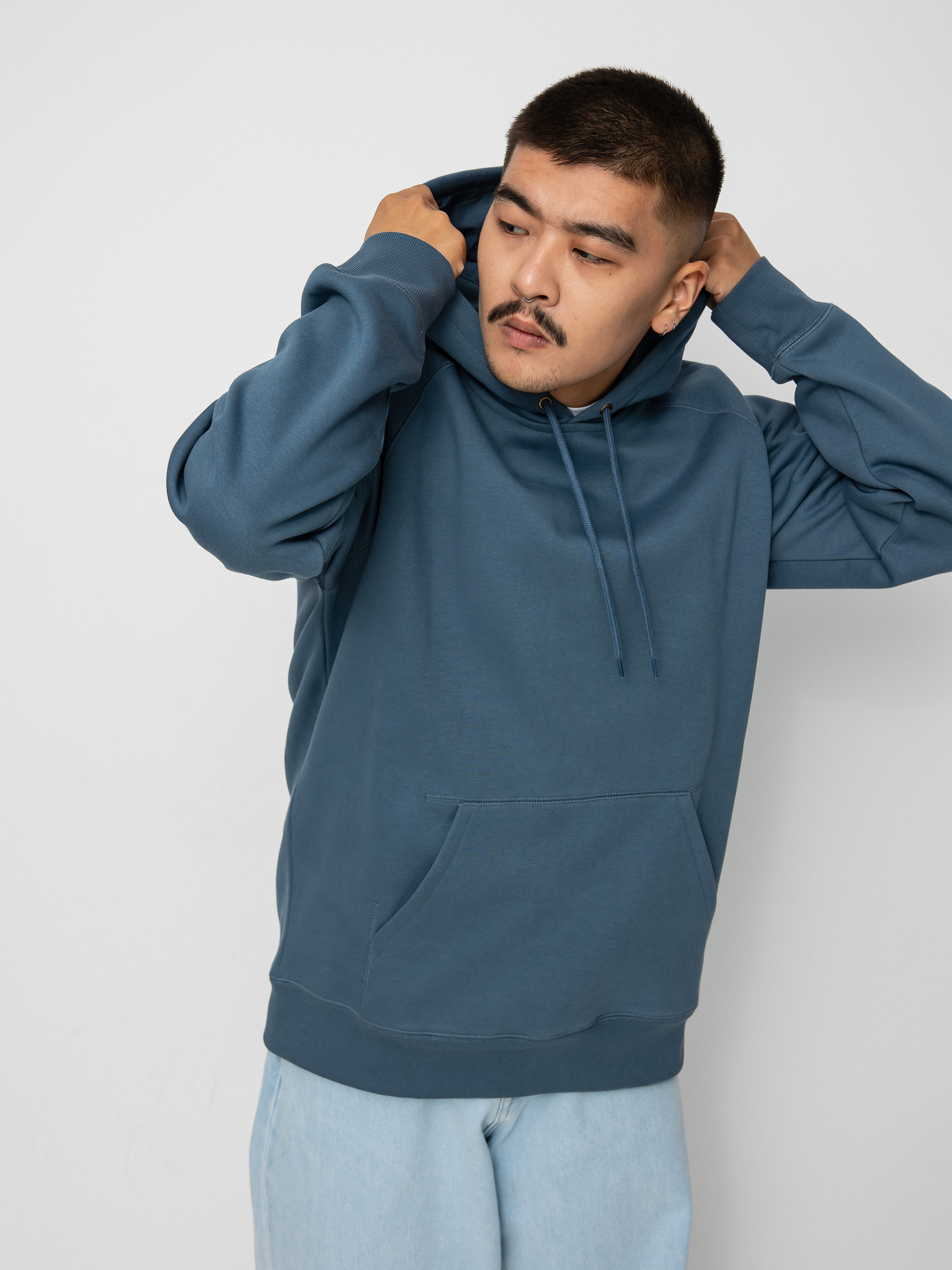 Bluza z kapturem Carhartt WIP Chase HD (storm blue/gold)