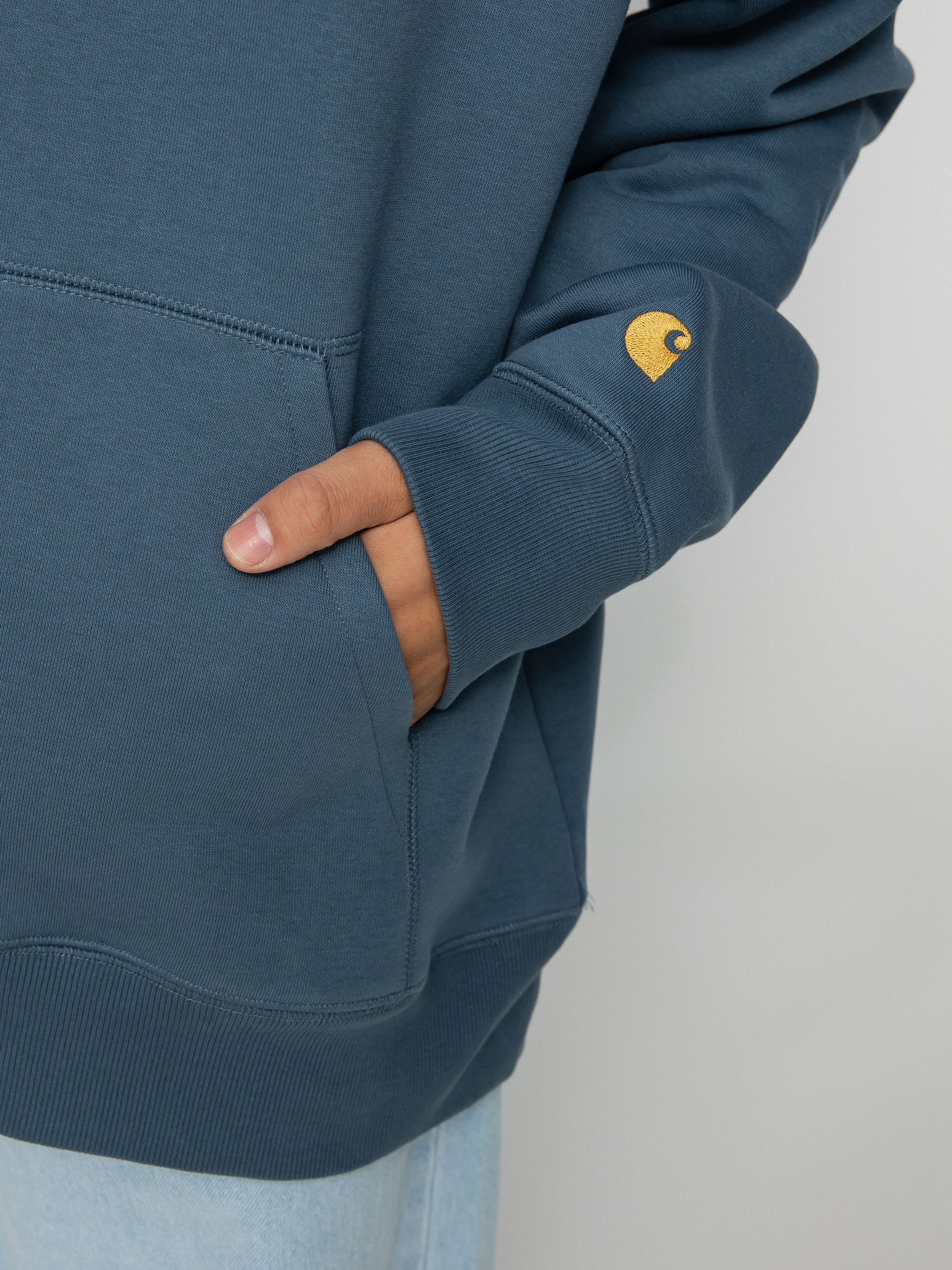 Bluza z kapturem Carhartt WIP Chase HD (storm blue/gold)