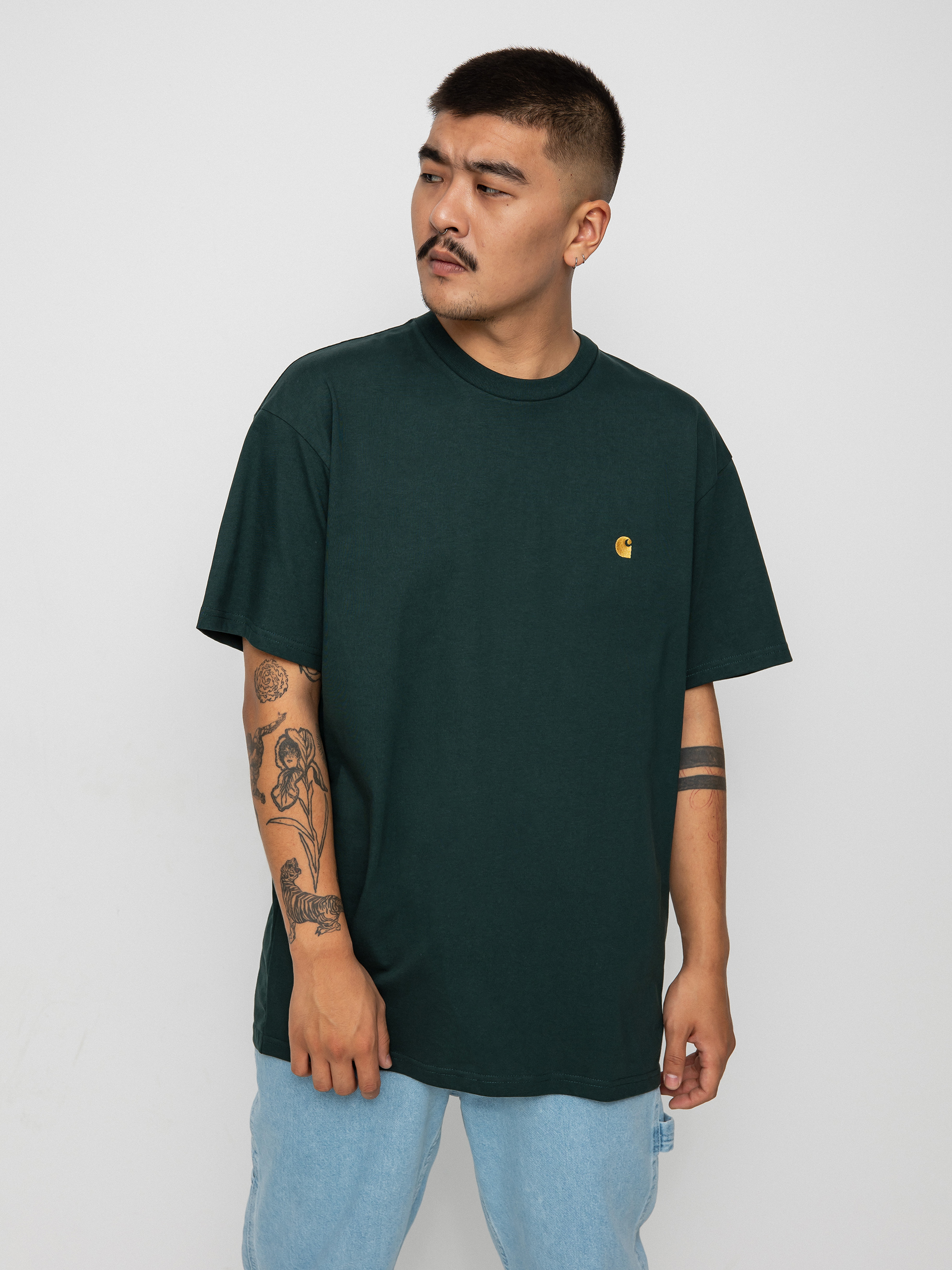 T-shirt Carhartt WIP Chase (juniper/gold)