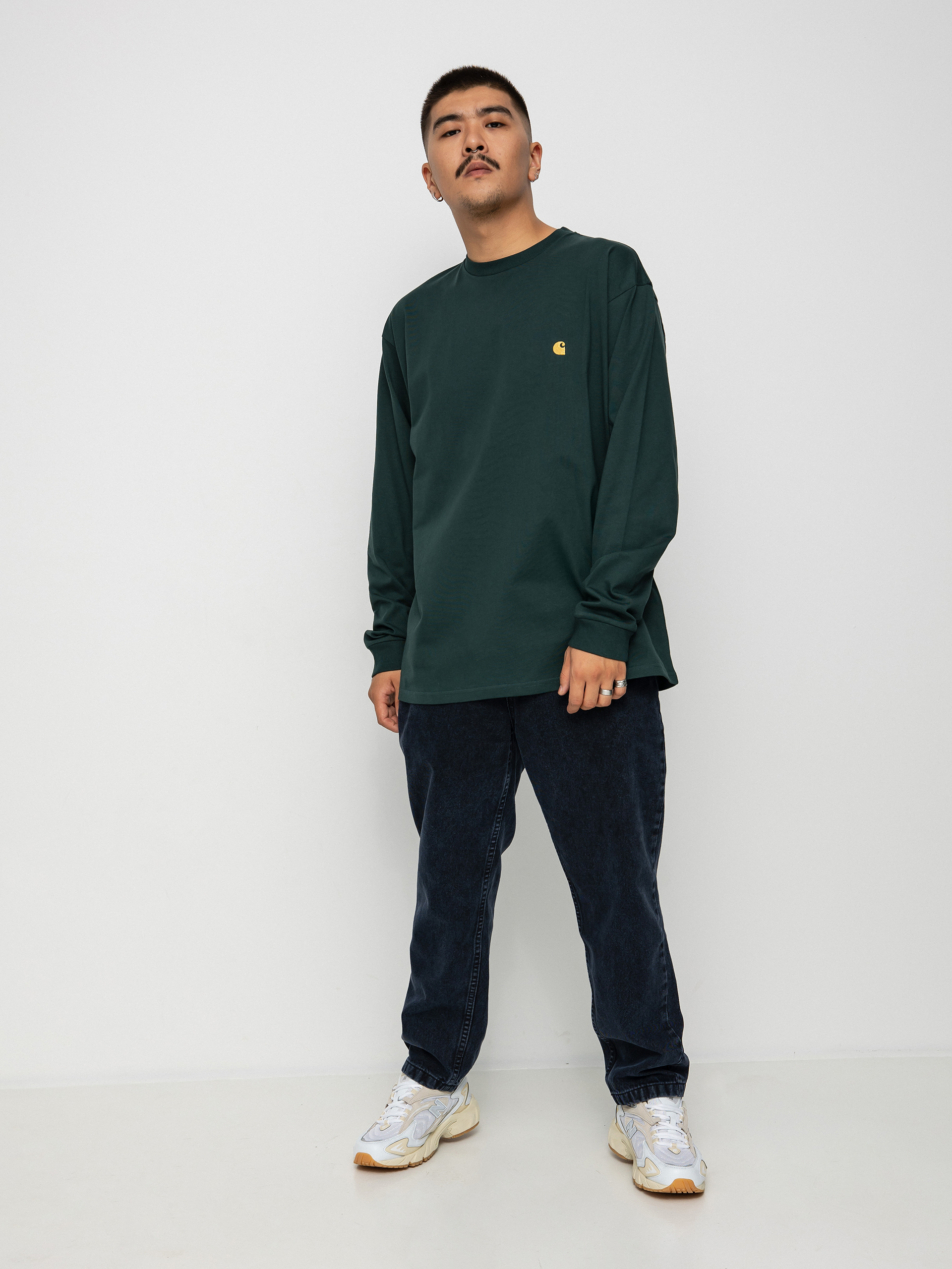 Longsleeve Carhartt WIP Chase (juniper/gold)