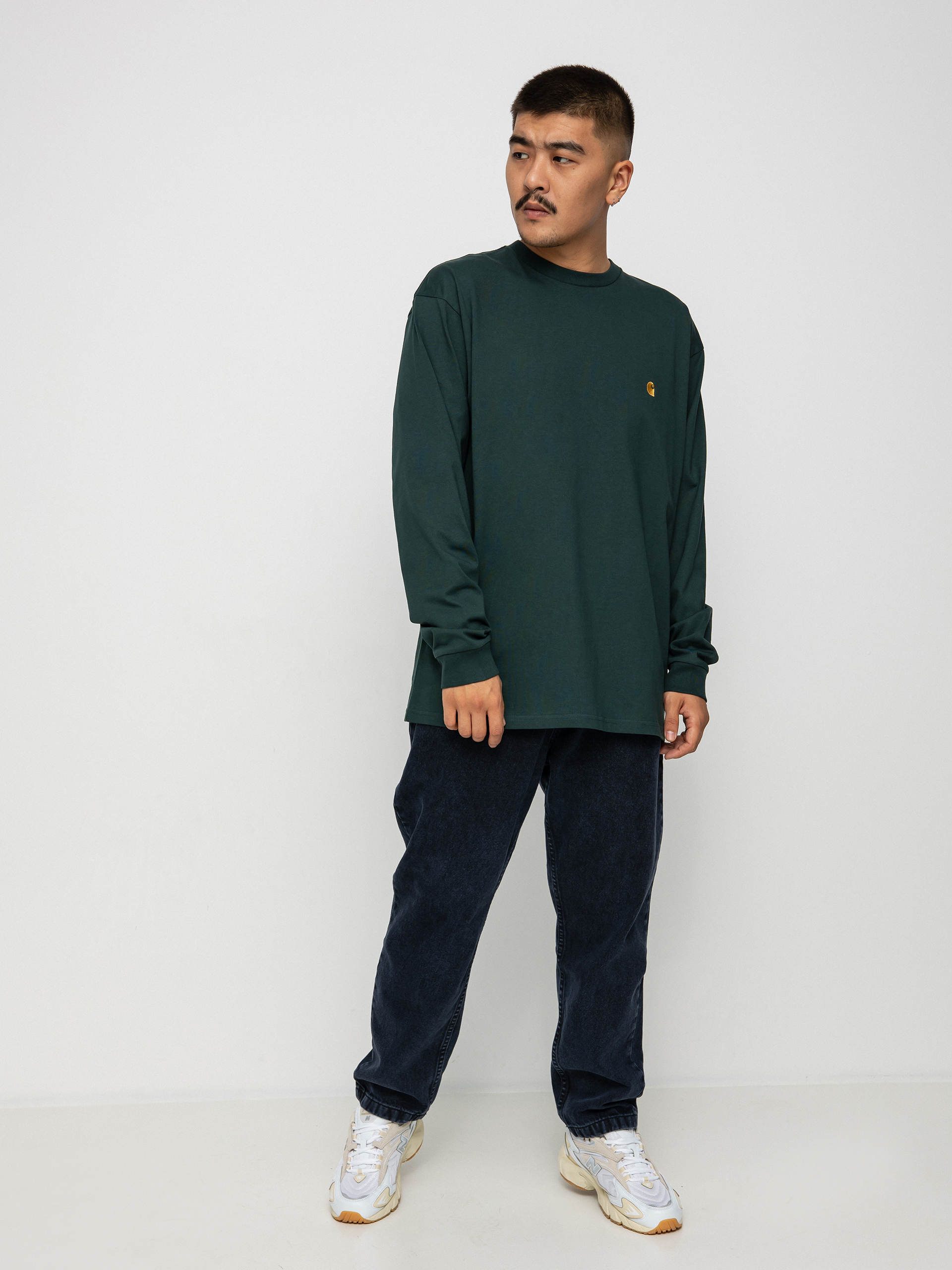 Longsleeve Carhartt WIP Chase (juniper/gold)