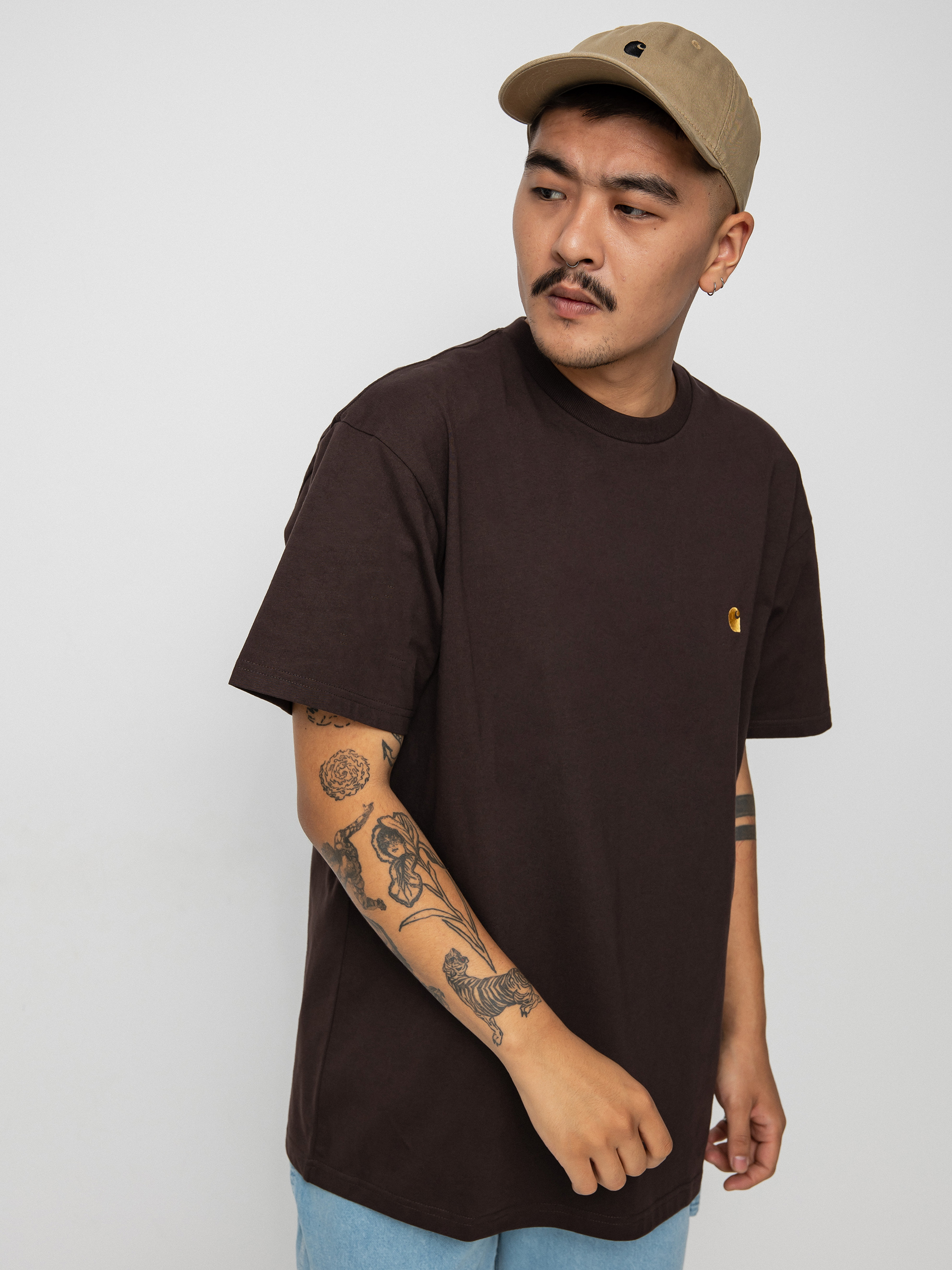 T-shirt Carhartt WIP Chase (dark umber/gold)