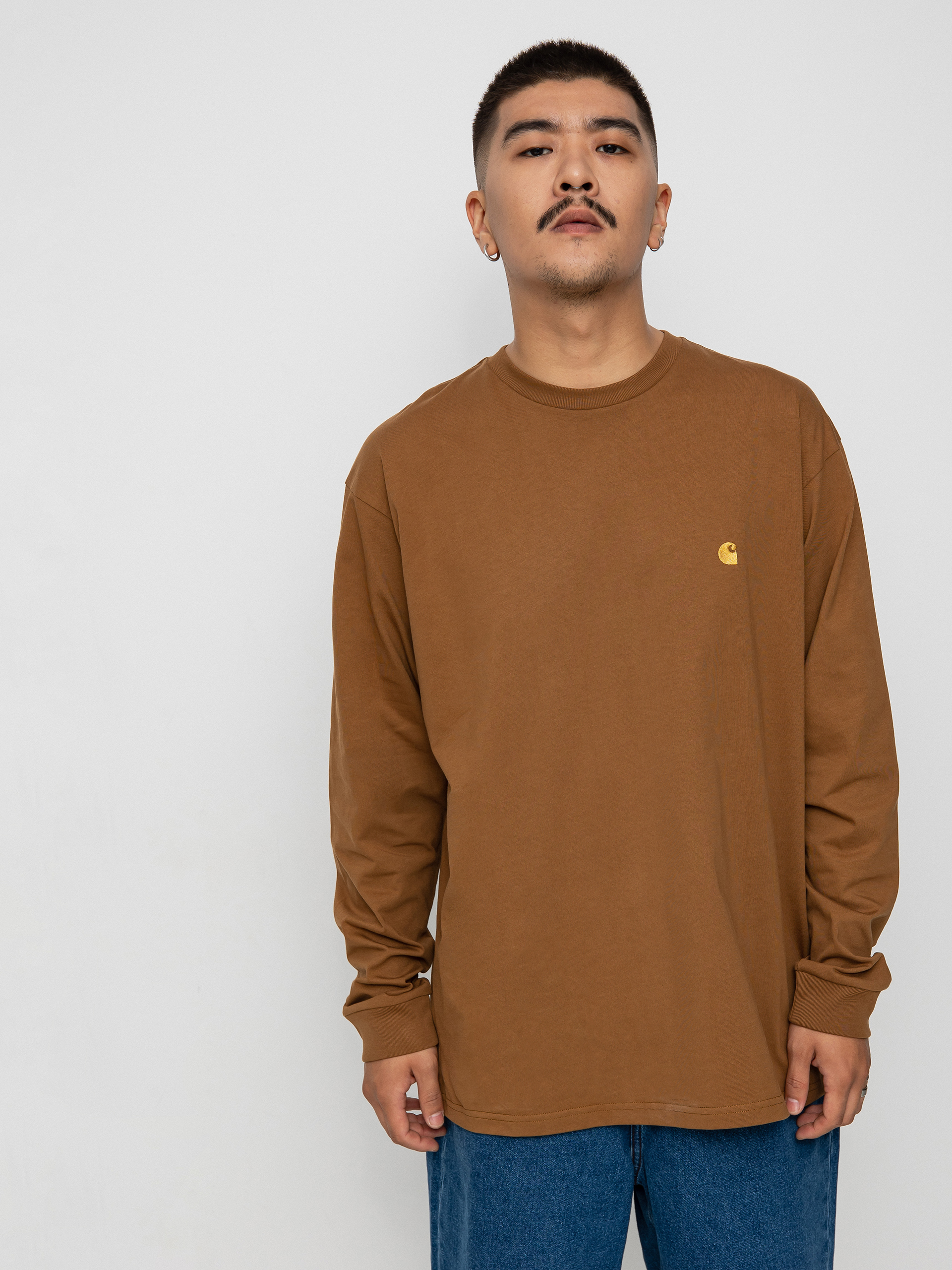 Longsleeve Carhartt WIP Chase (hamilton brown/gold)