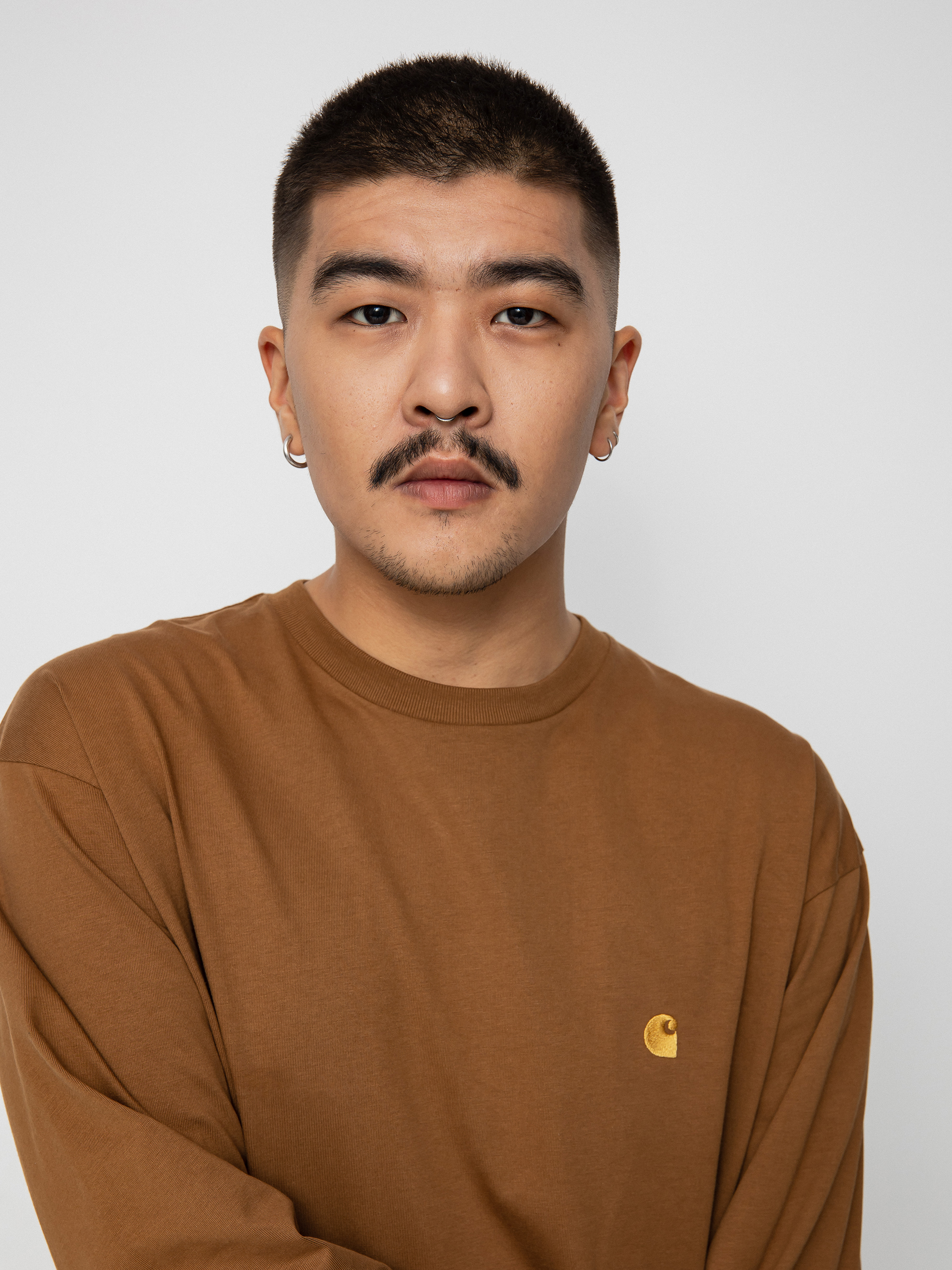 Longsleeve Carhartt WIP Chase (hamilton brown/gold)