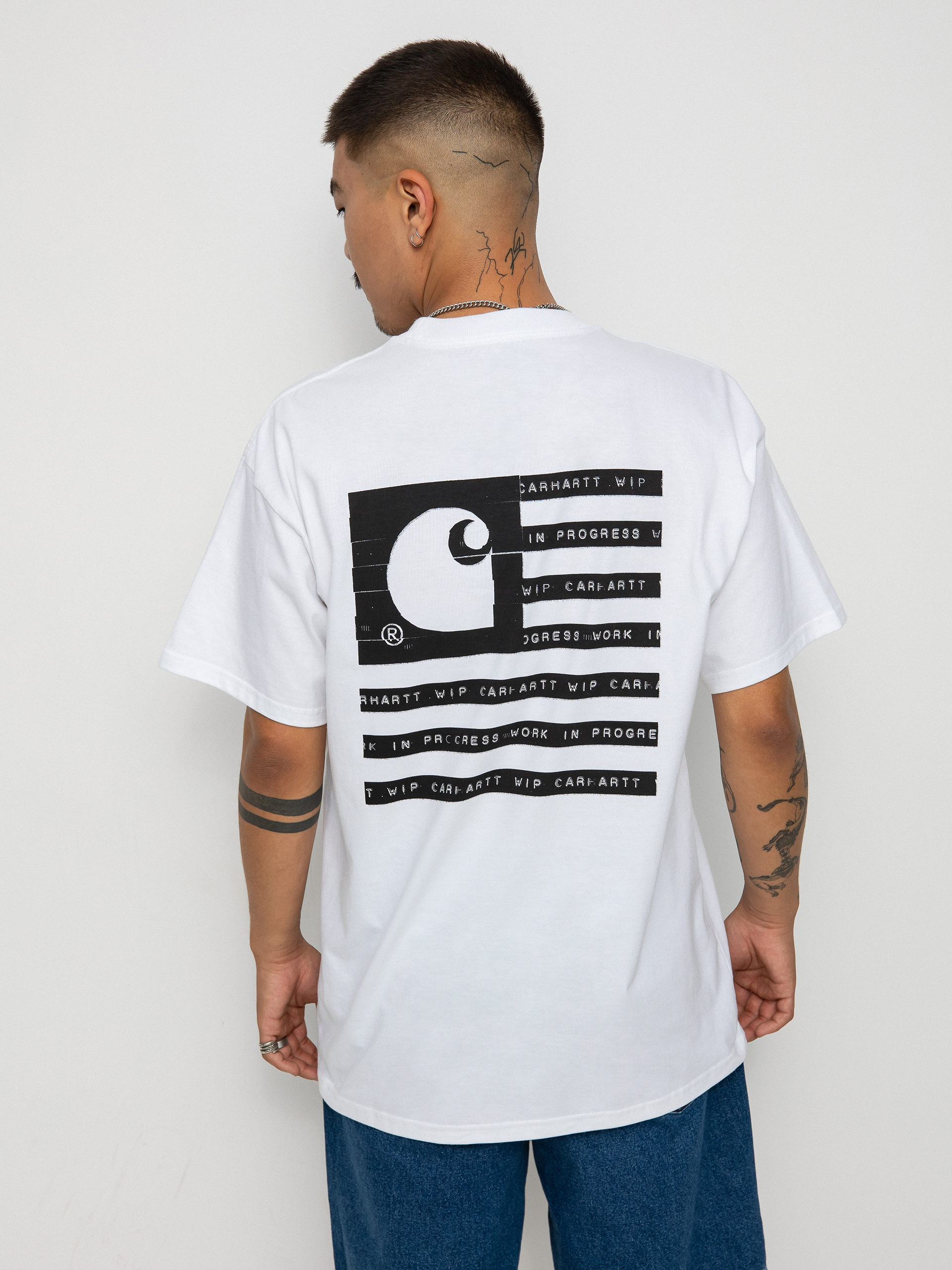 T-shirt Carhartt WIP Label State Flag (white/black)