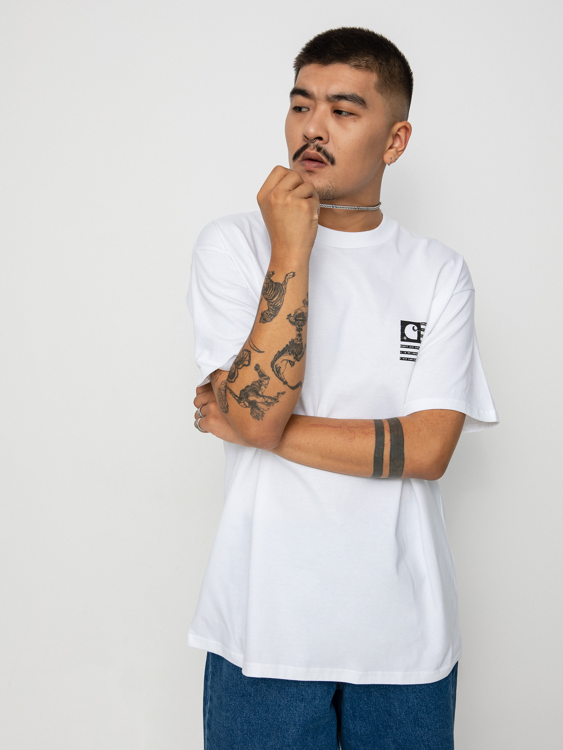 T-shirt Carhartt WIP Label State Flag (white/black)