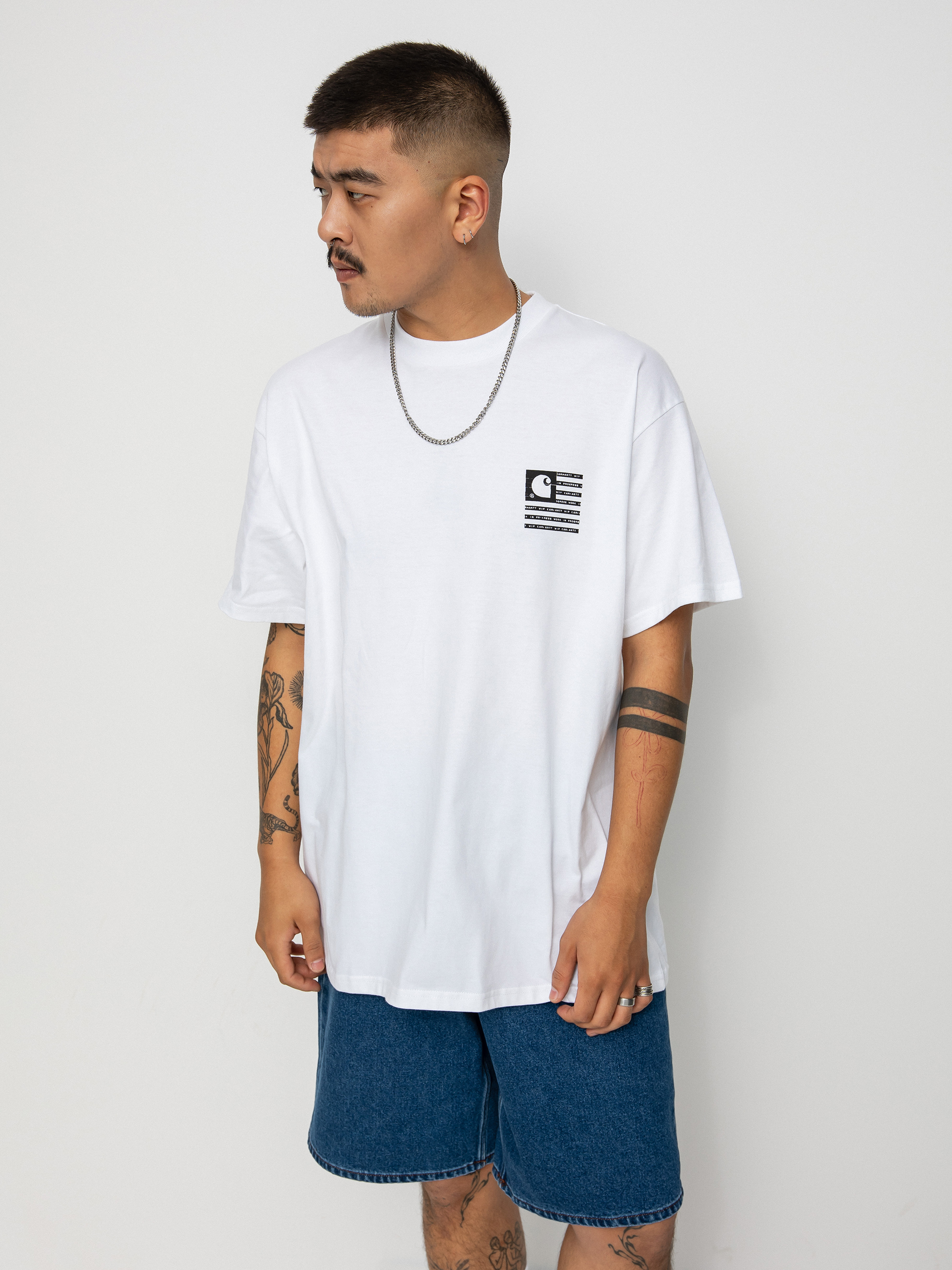 T-shirt Carhartt WIP Label State Flag (white/black)