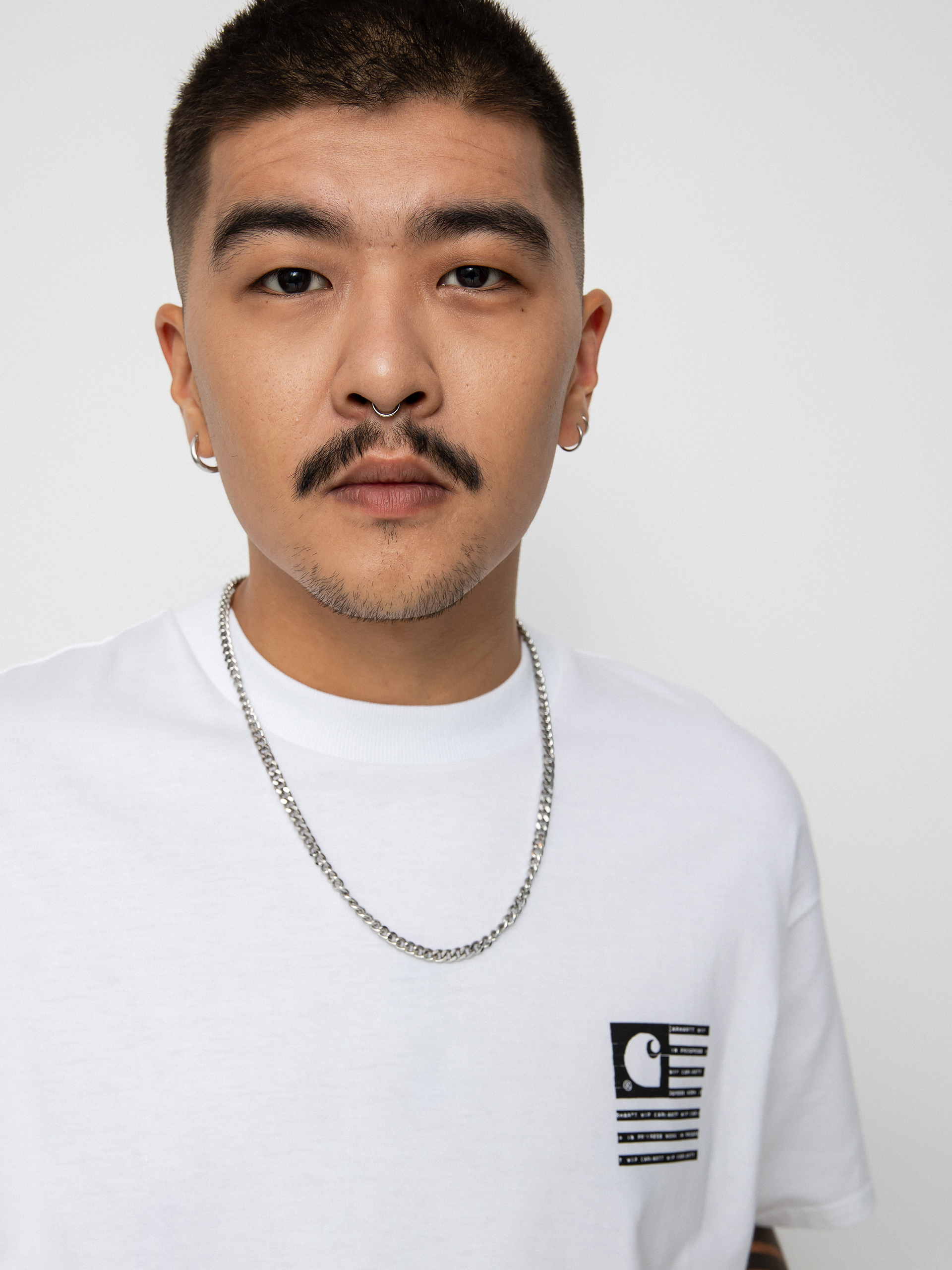 T-shirt Carhartt WIP Label State Flag (white/black)