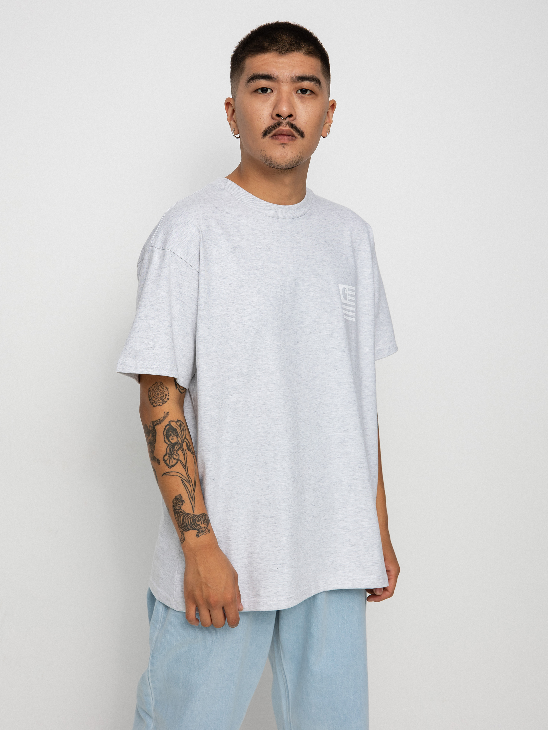T-shirt Carhartt WIP Label State Flag (ash heather/white)