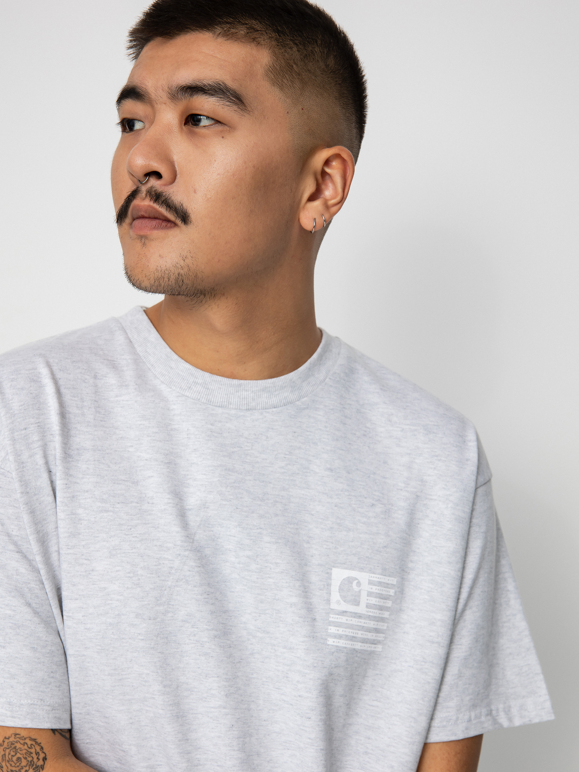 T-shirt Carhartt WIP Label State Flag (ash heather/white)