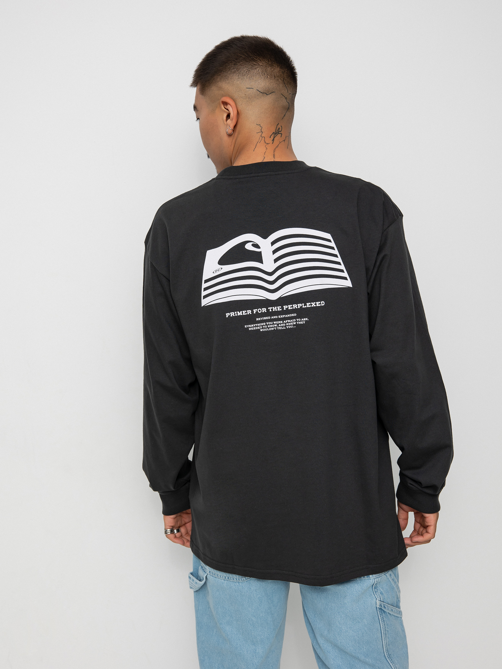 Longsleeve Carhartt WIP Book State (vulcan/white)