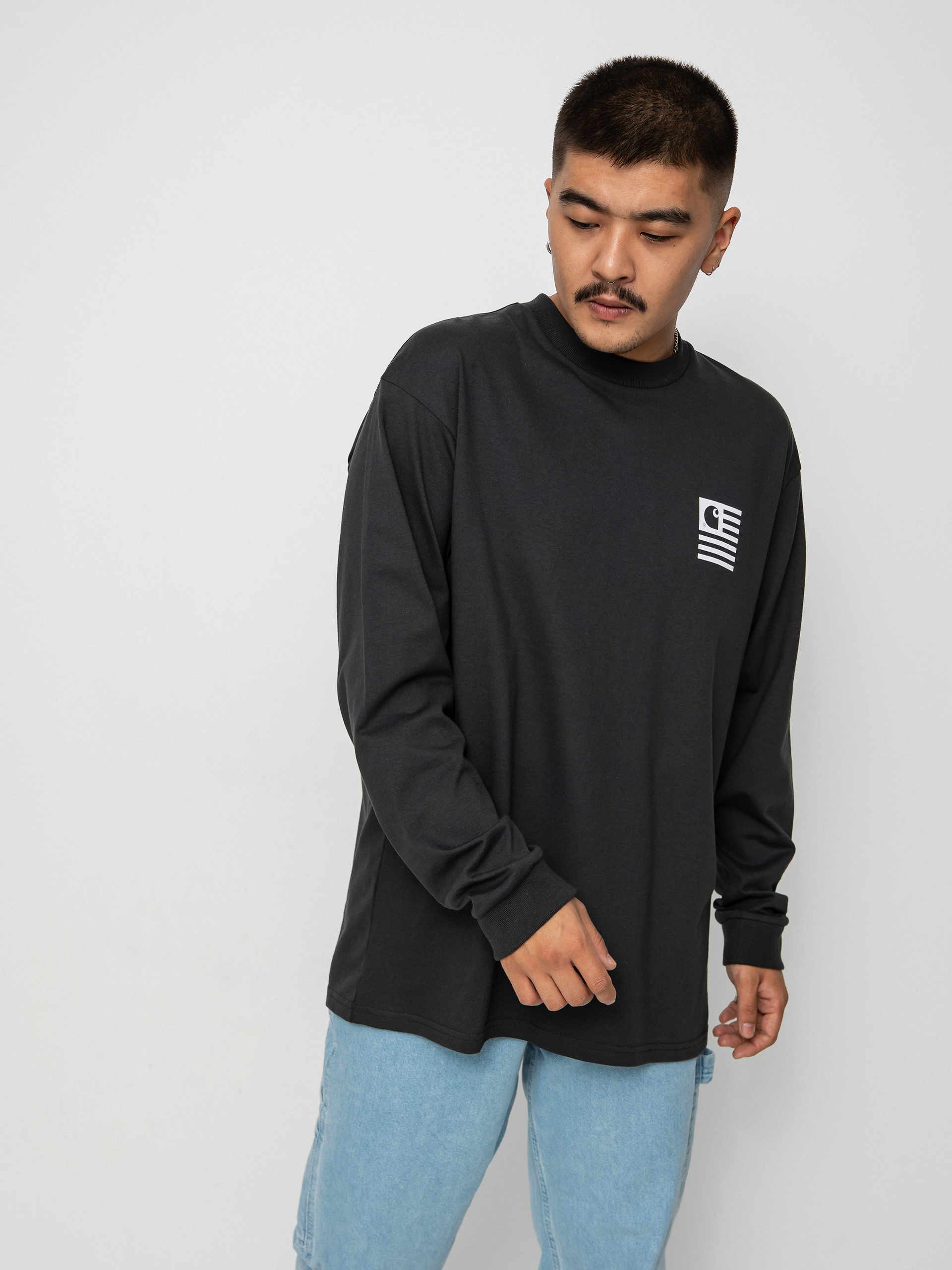 Longsleeve Carhartt WIP Book State (vulcan/white)