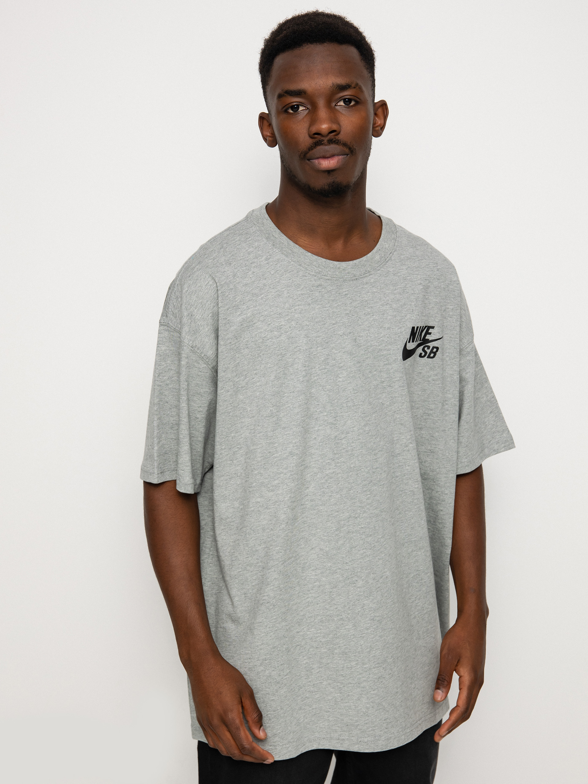 T-shirt Nike SB Logo (dk grey heather/black)