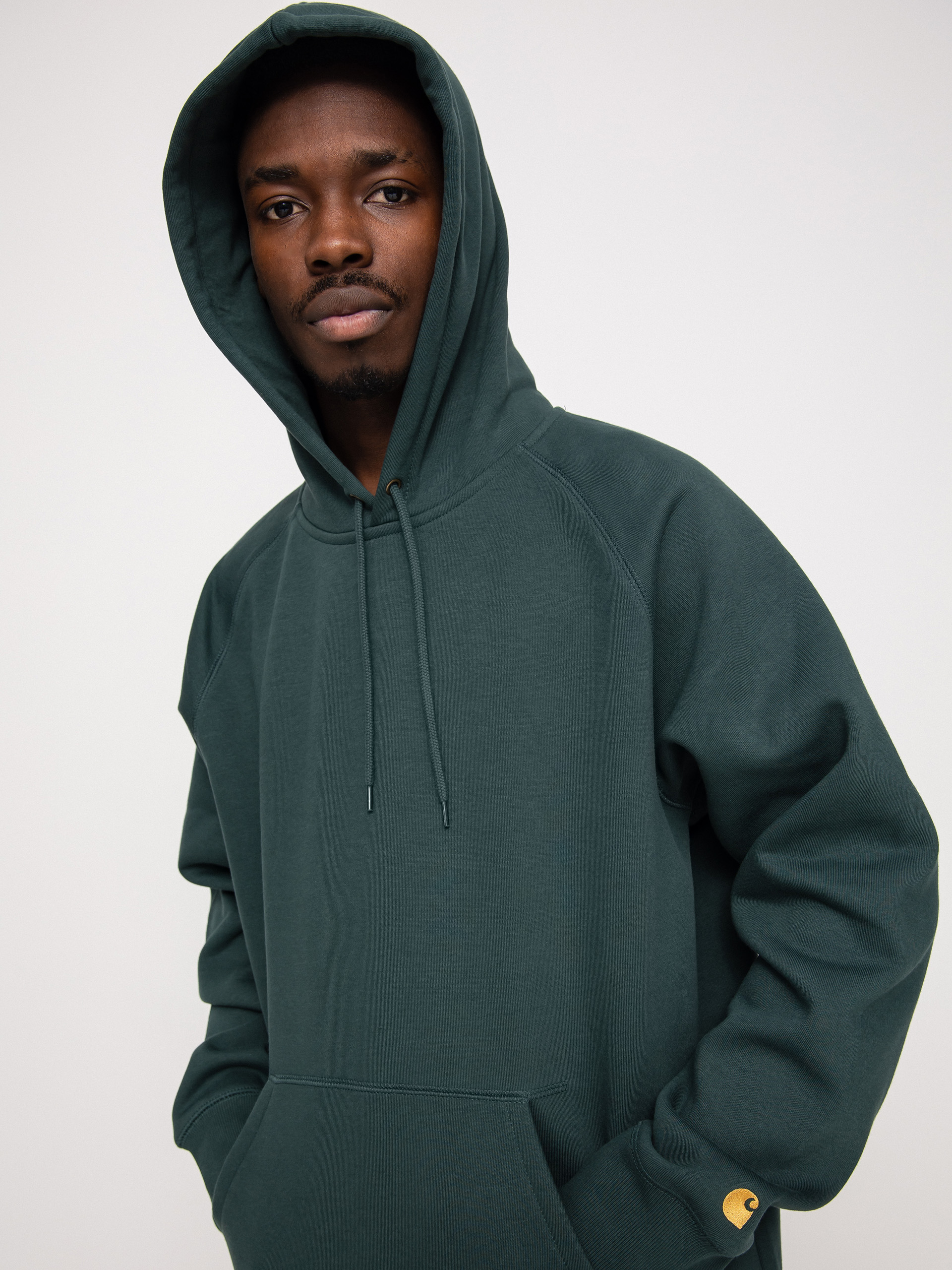 Bluza z kapturem Carhartt WIP Chase HD (juniper/gold)