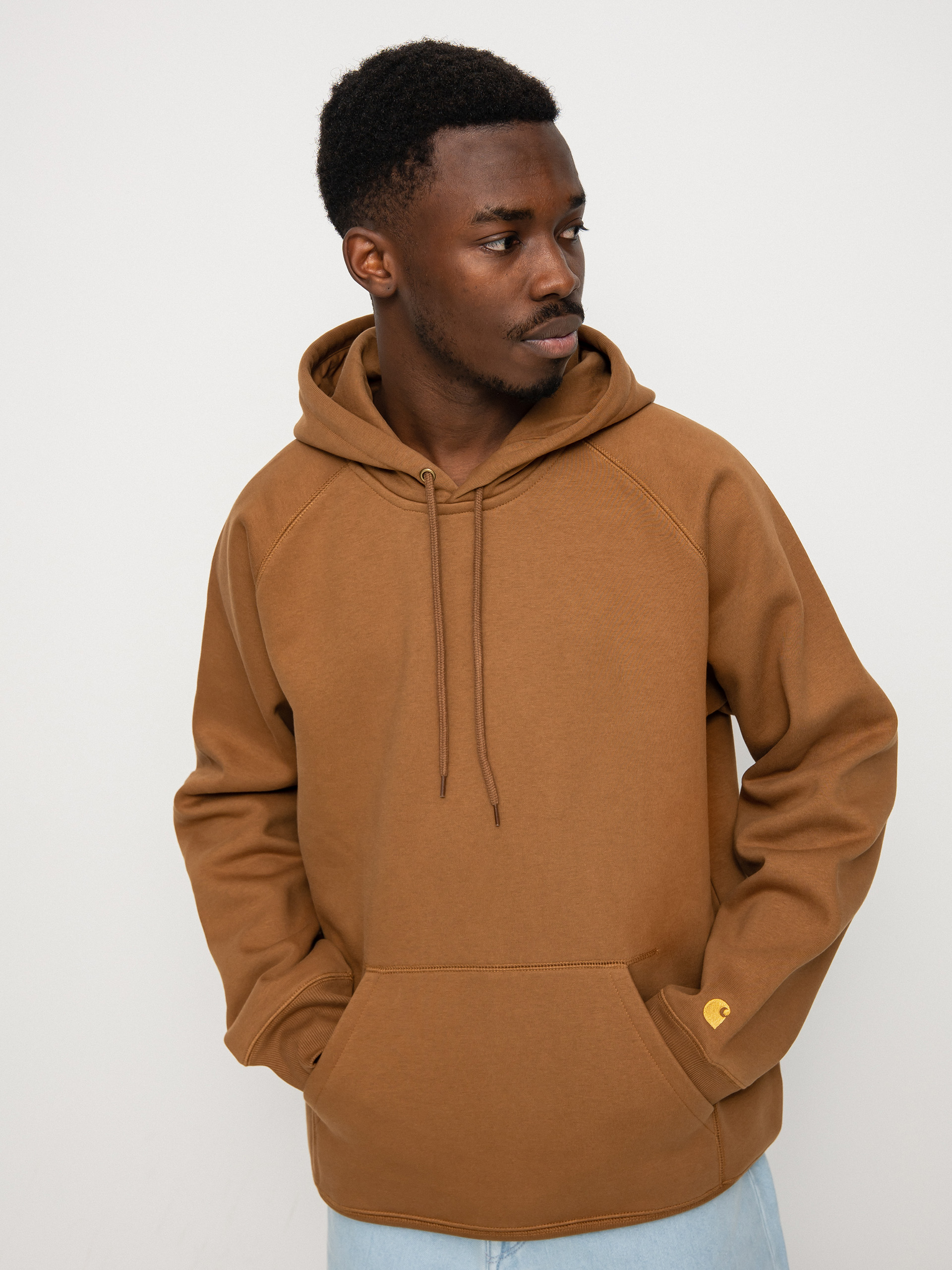 Bluza z kapturem Carhartt WIP Chase HD (hamilton brown/gold)