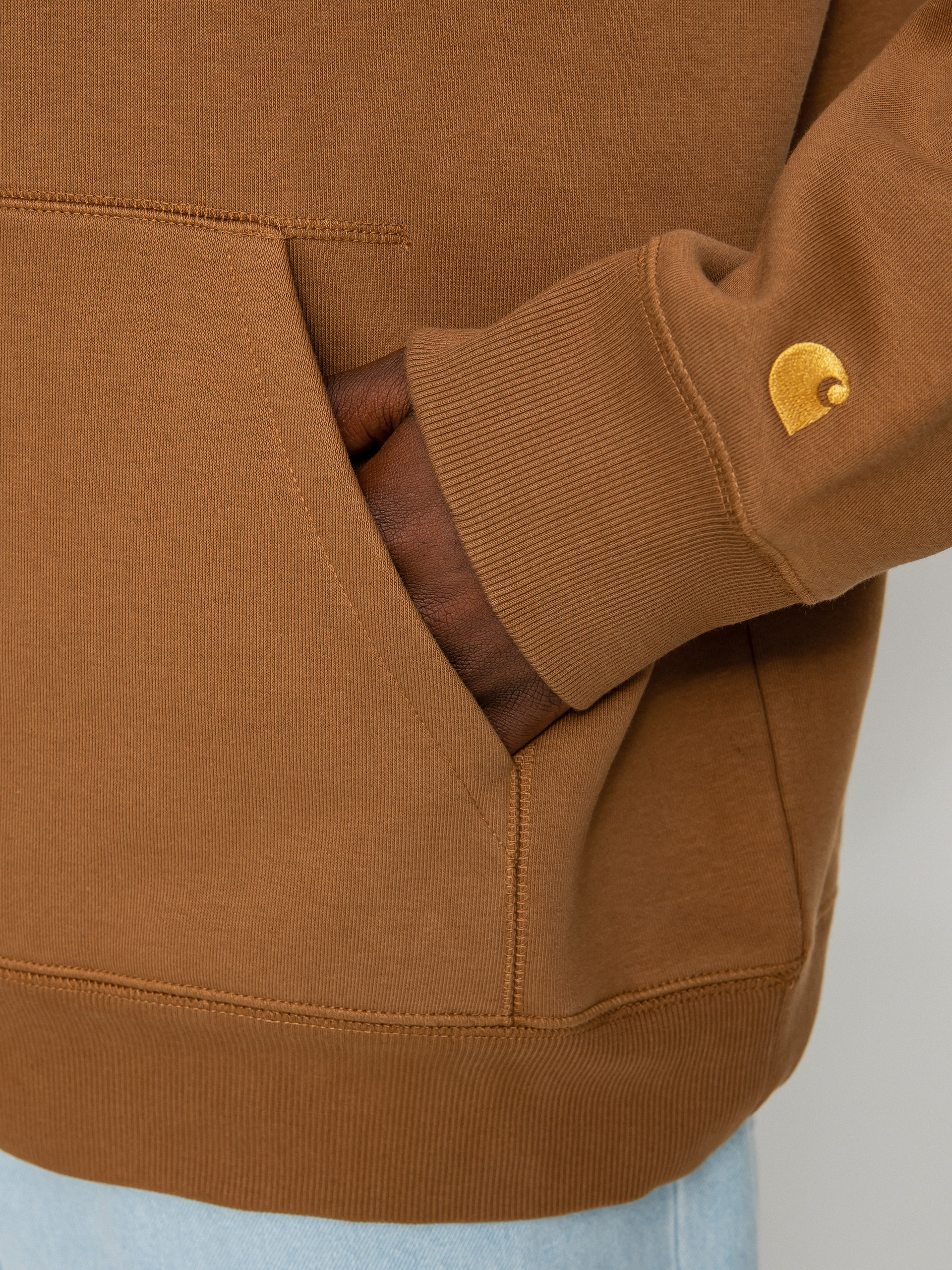 Bluza z kapturem Carhartt WIP Chase HD (hamilton brown/gold)