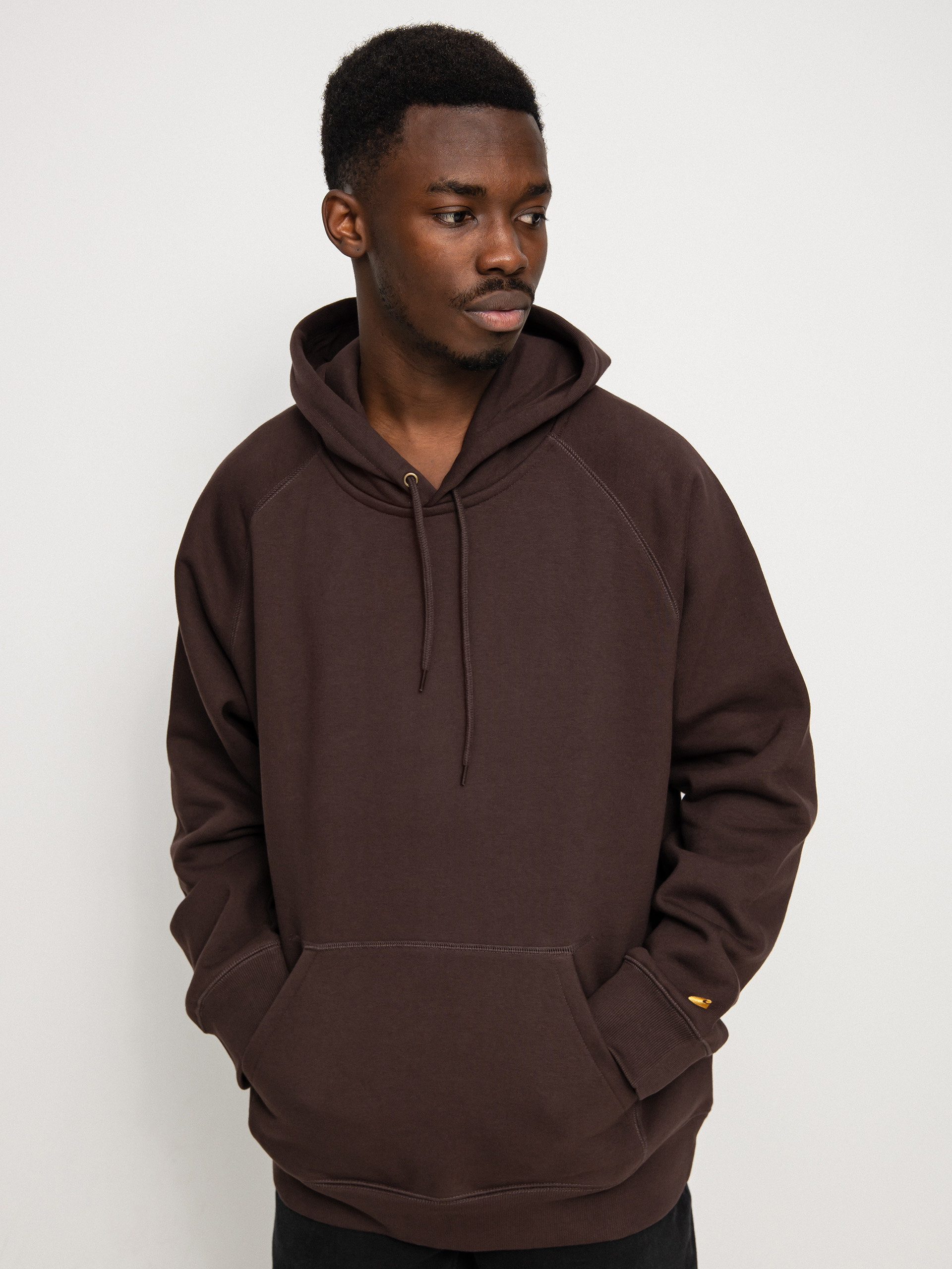 Bluza z kapturem Carhartt WIP Chase HD (dark umber/gold)