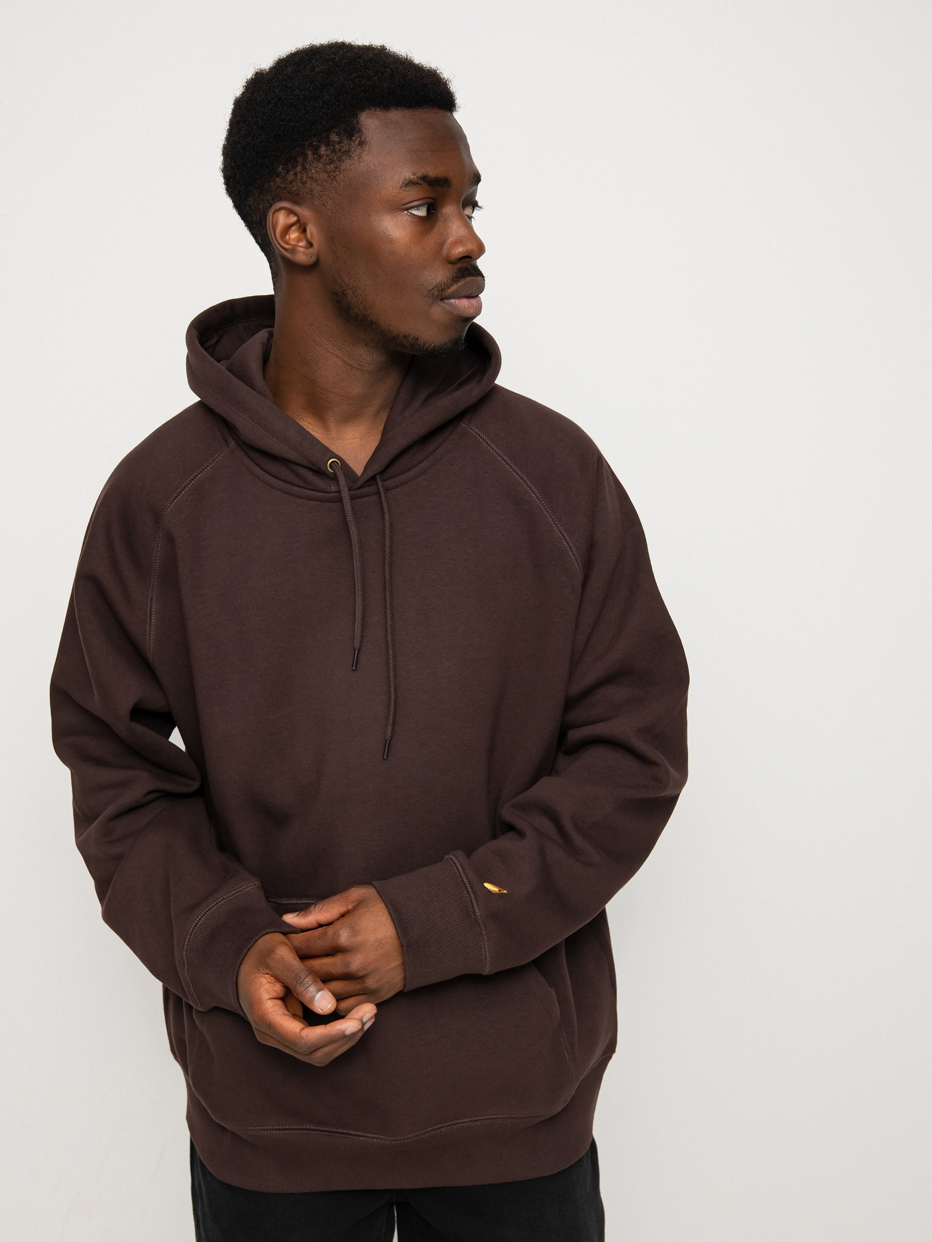Bluza z kapturem Carhartt WIP Chase HD (dark umber/gold)