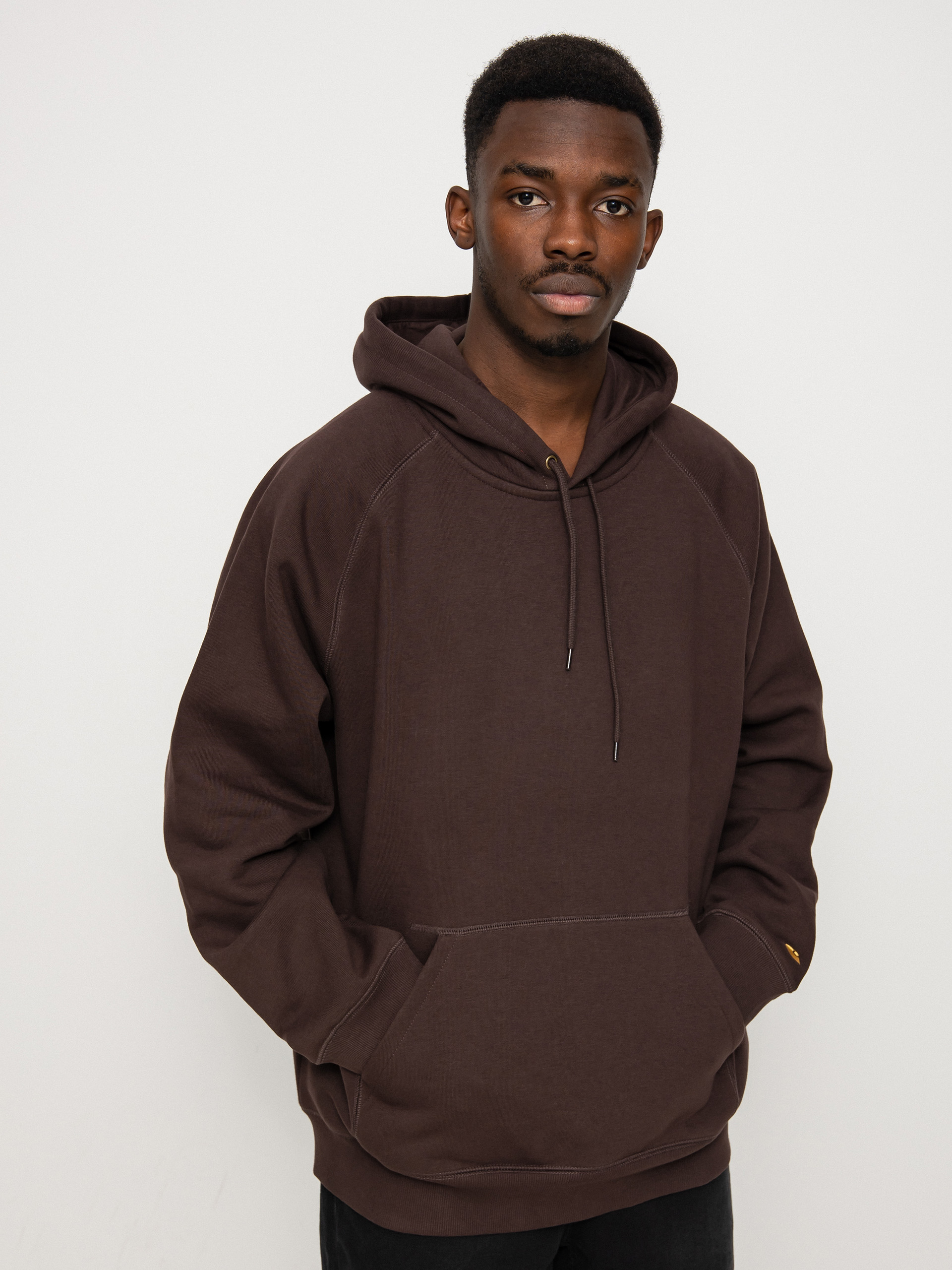 Bluza z kapturem Carhartt WIP Chase HD (dark umber/gold)