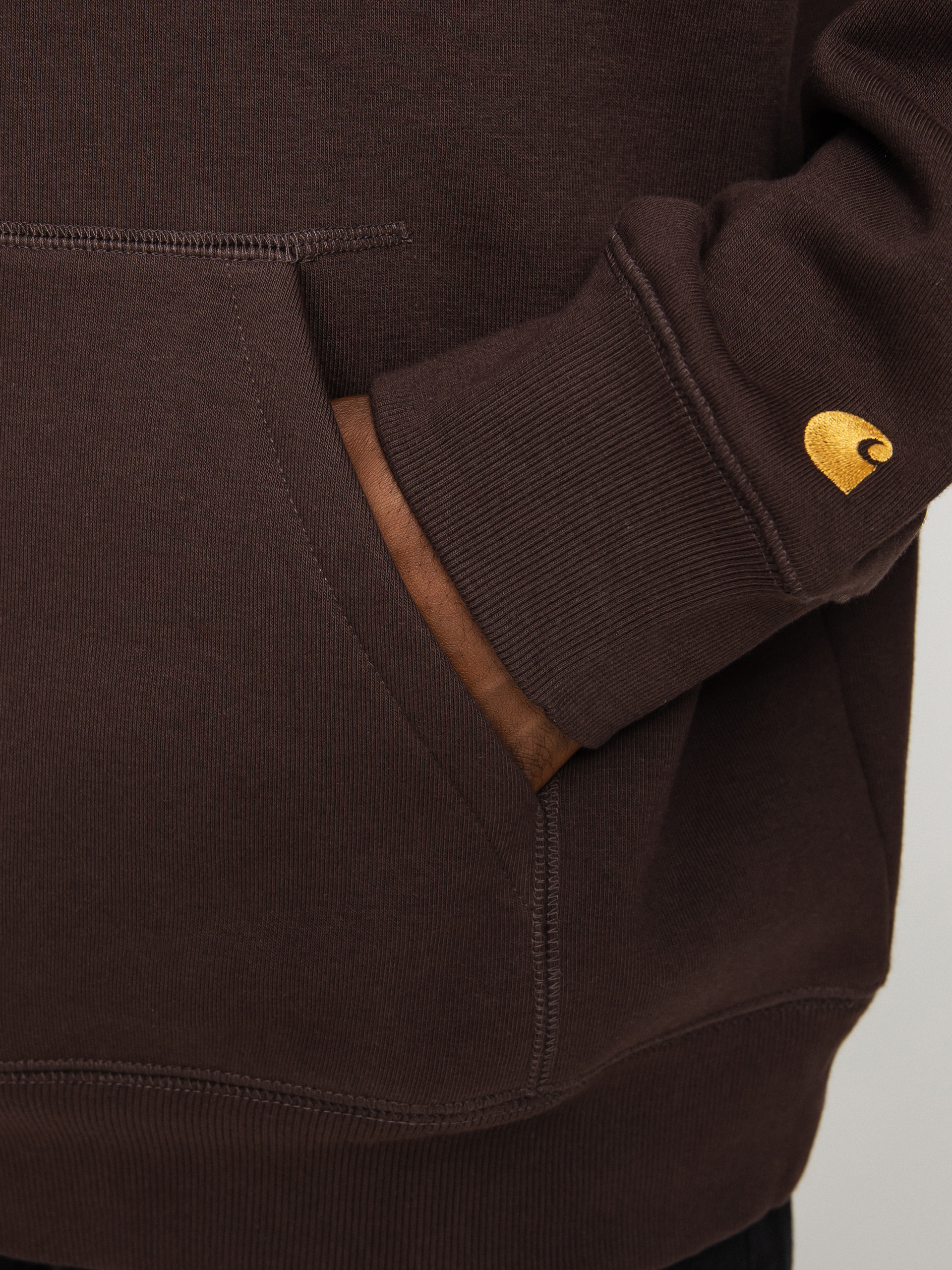 Bluza z kapturem Carhartt WIP Chase HD (dark umber/gold)