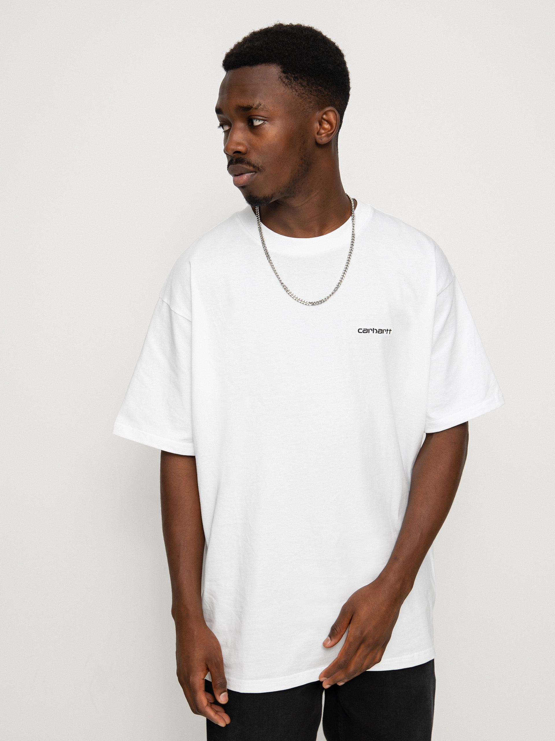 T-shirt Carhartt WIP Script Embroidery - biały (white/black)