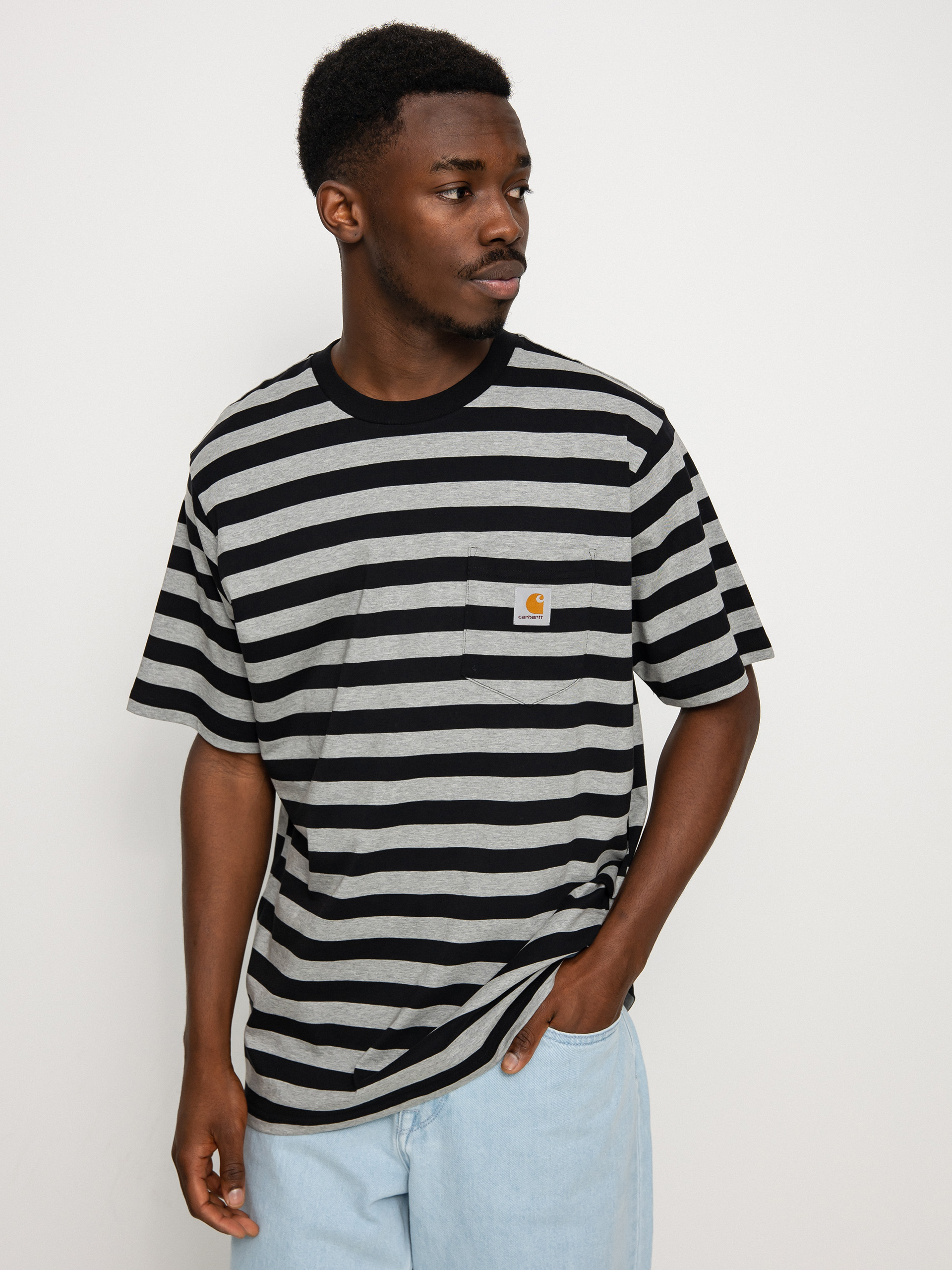 T-shirt Carhartt WIP Merrick Pocket (merrick stripe/black/grey heather)
