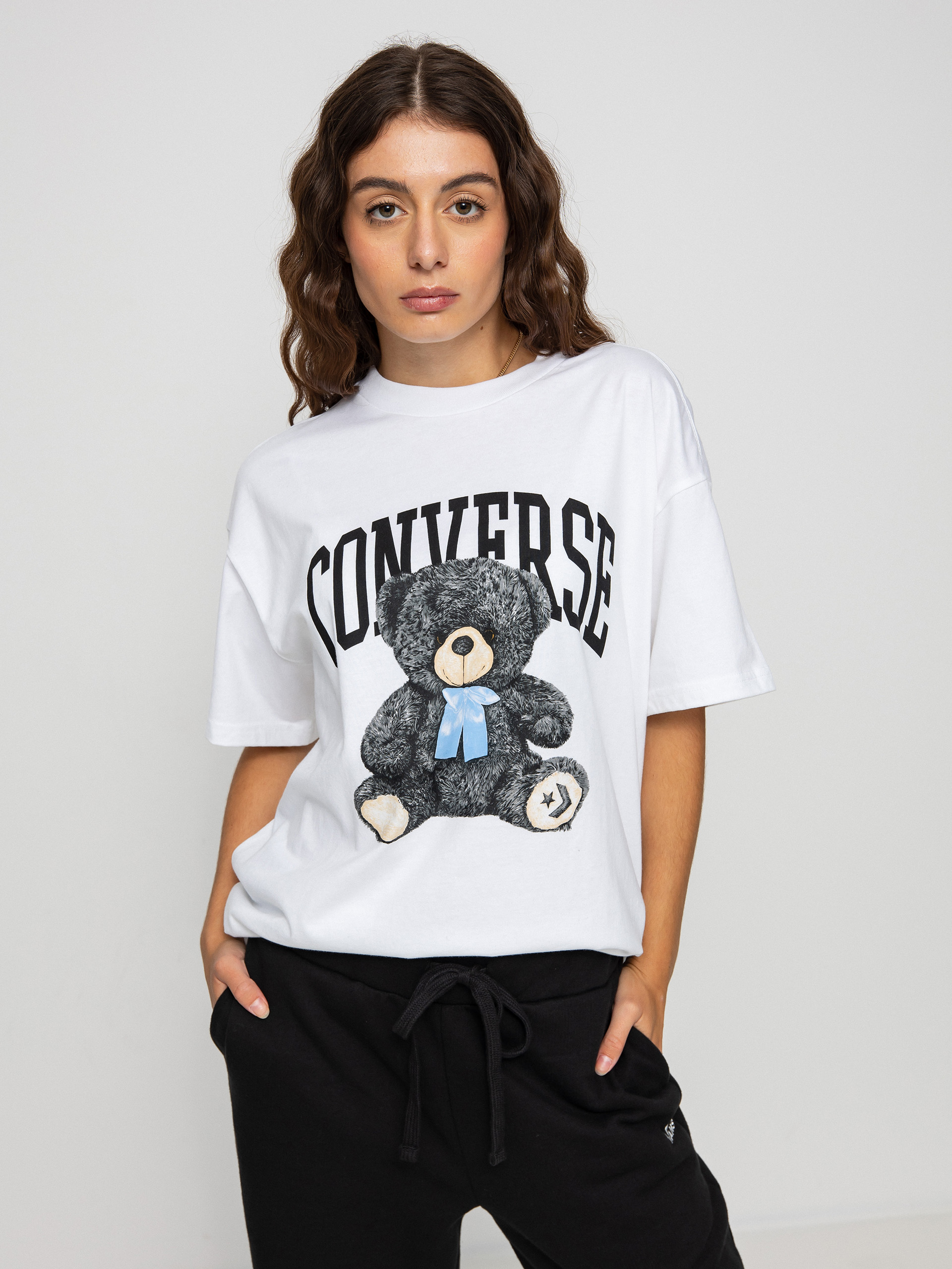 T-shirt Converse Oversized Teddy Bear Wmn (white)