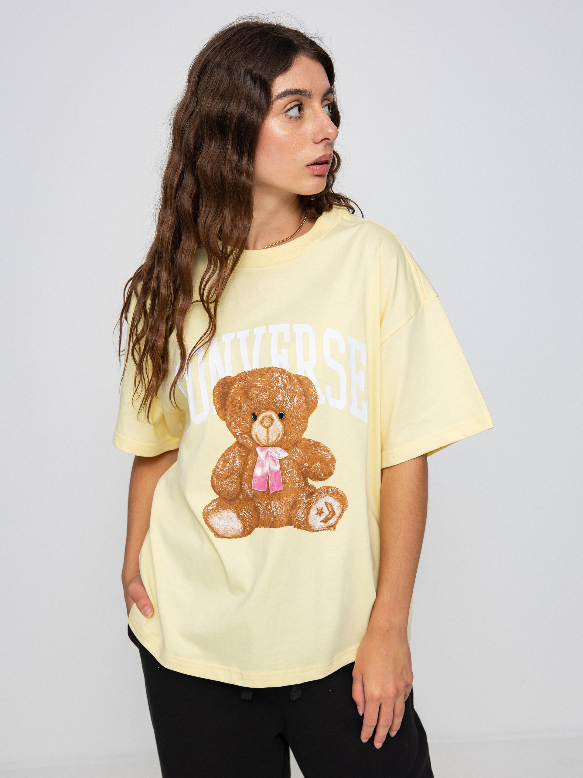 T-shirt Converse Oversized Teddy Bear Wmn (soft sunshine)