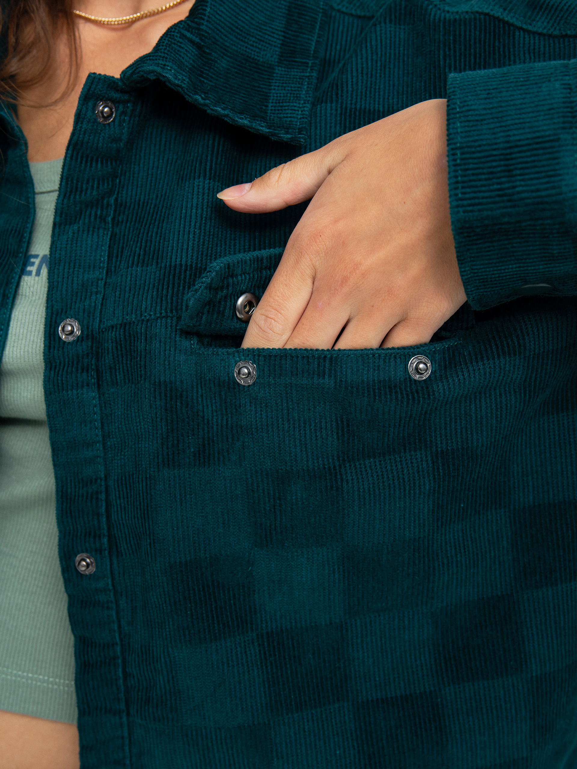 Koszula Vans Check It Out Shacket Wmn (checkerboard cord deep teal)