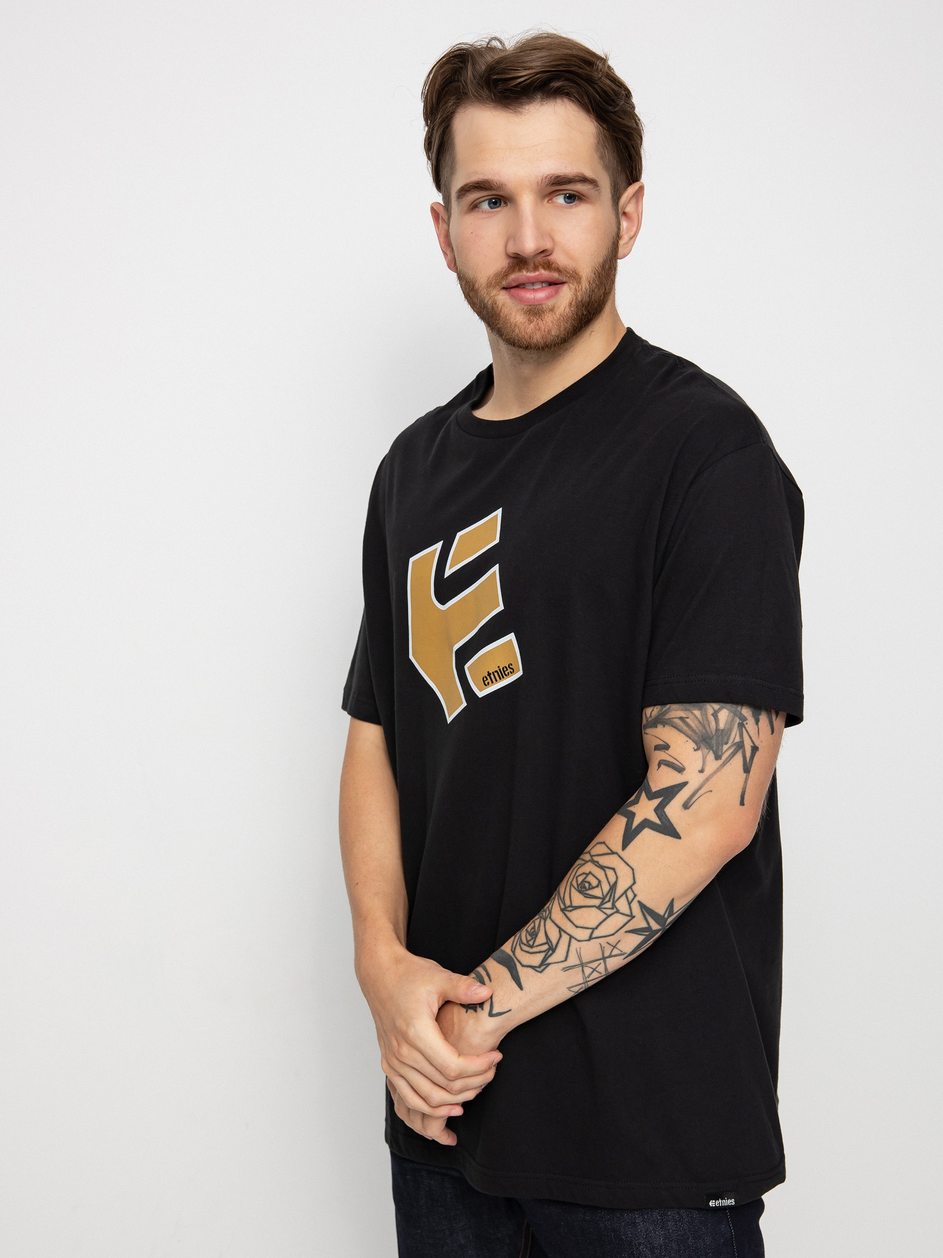 T-shirt Etnies Crank Ss Tee (black/brown)