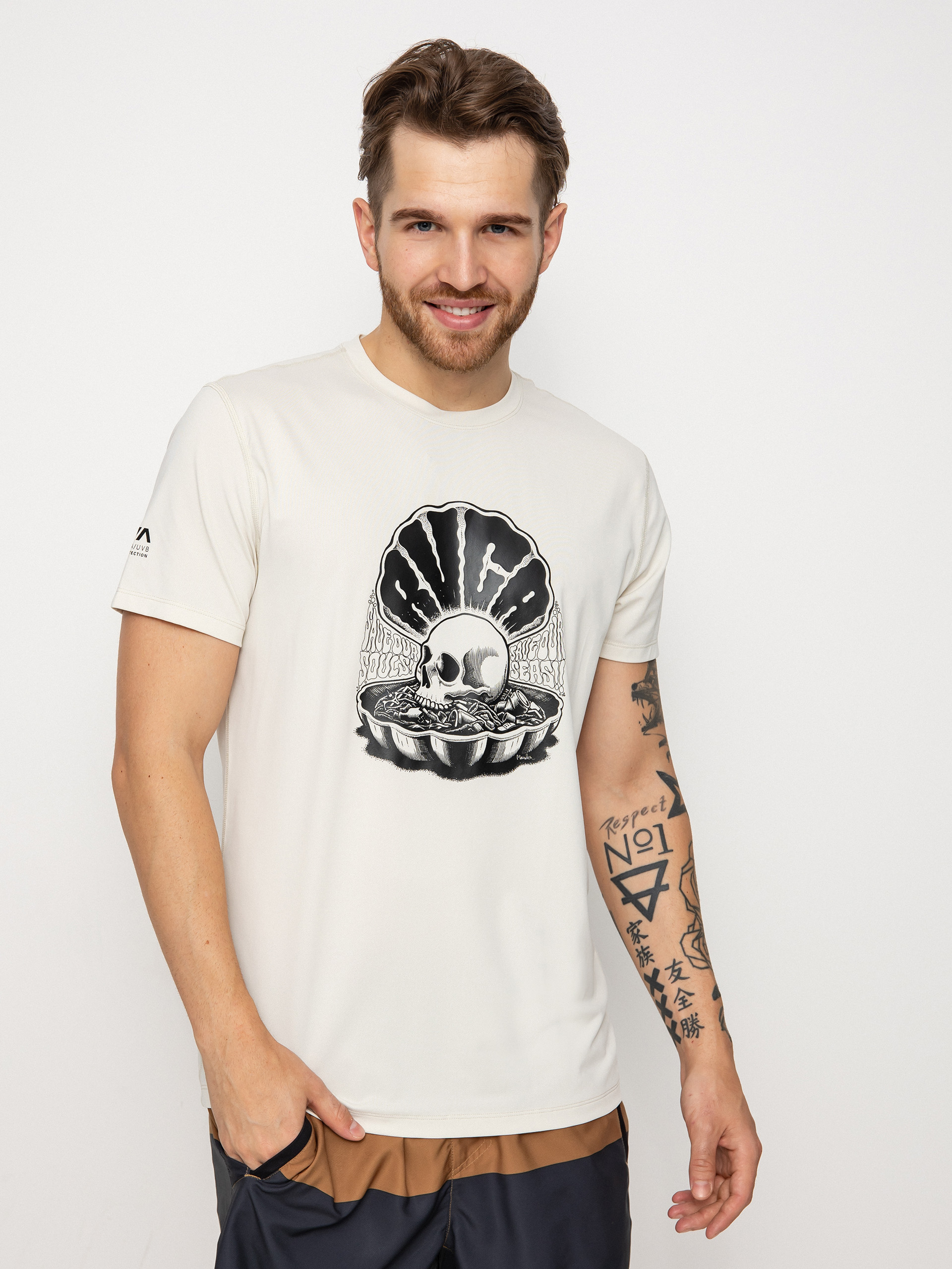 T-shirt RVCA Rvca Surf Shirt Prin (silver bleach)