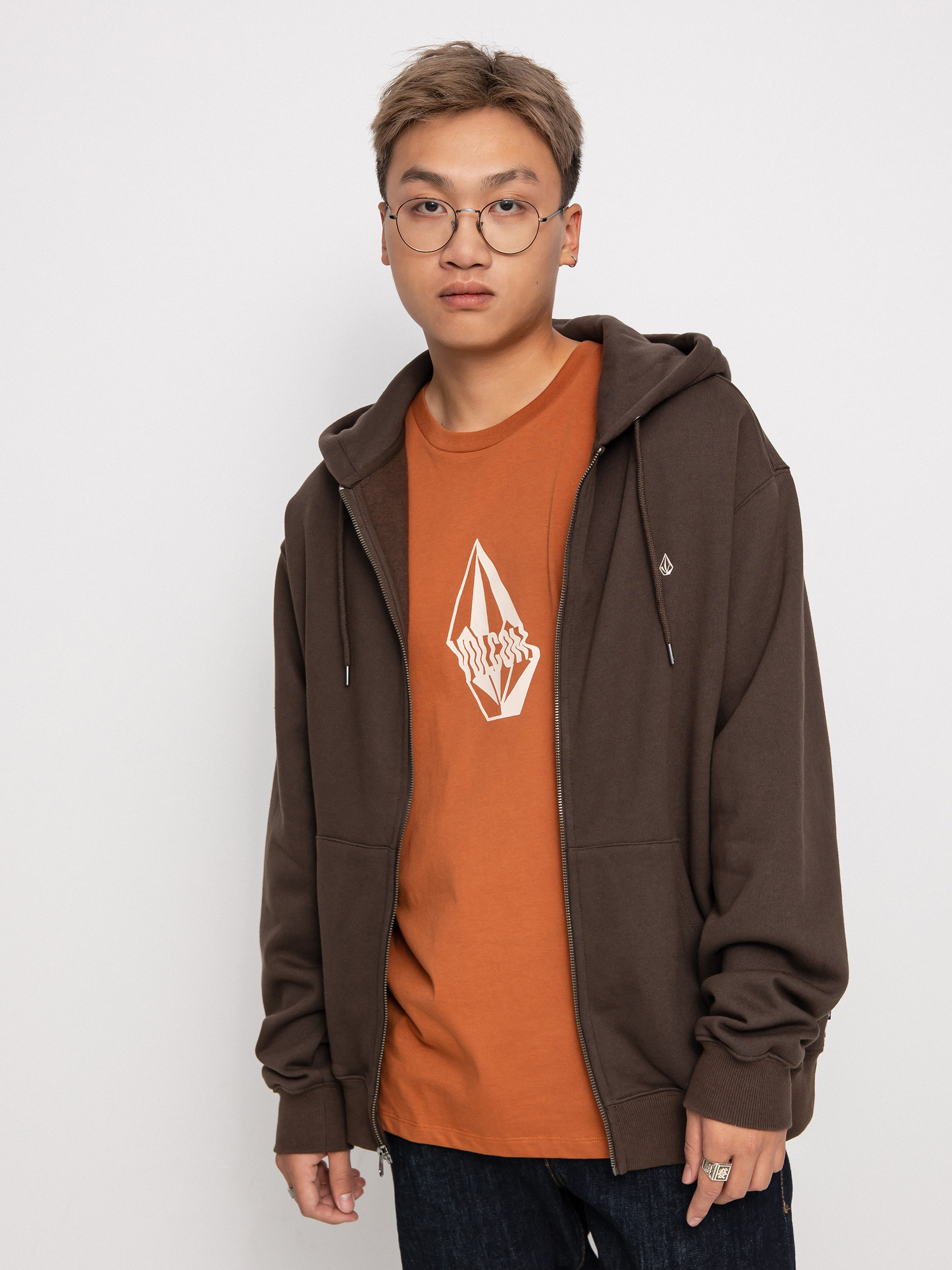 Bluza Volcom Sngl Stn Zip (dark brown)
