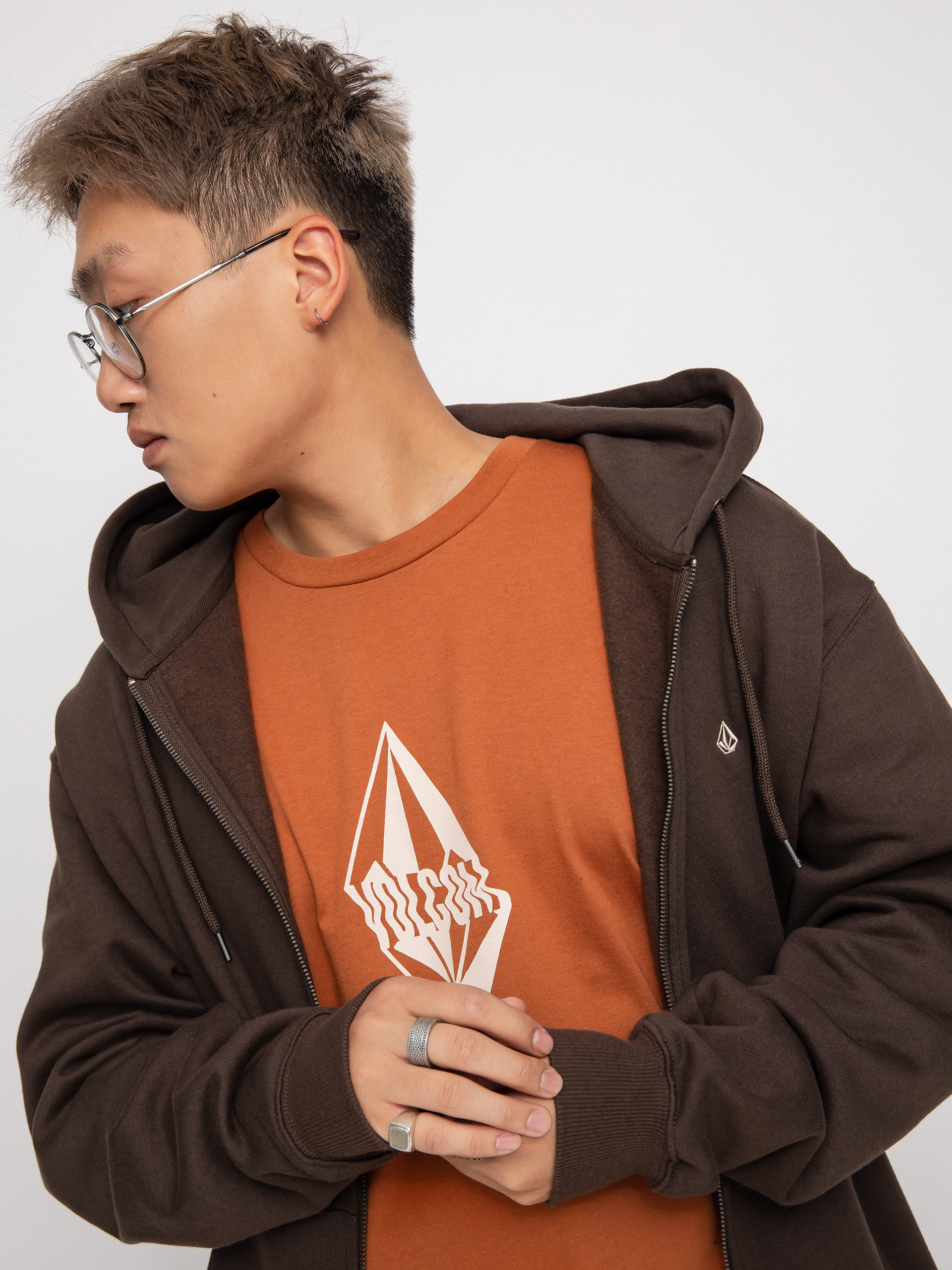Bluza Volcom Sngl Stn Zip (dark brown)