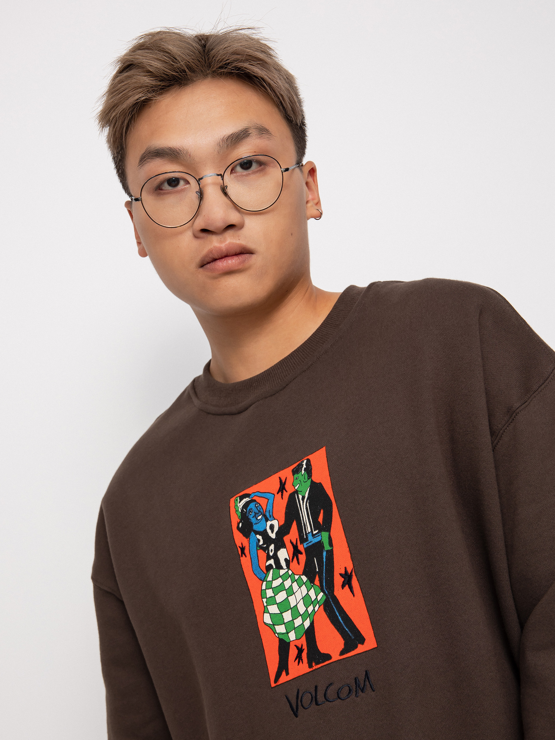 Bluza Volcom Fa Bob Mollema Crew (dark brown)