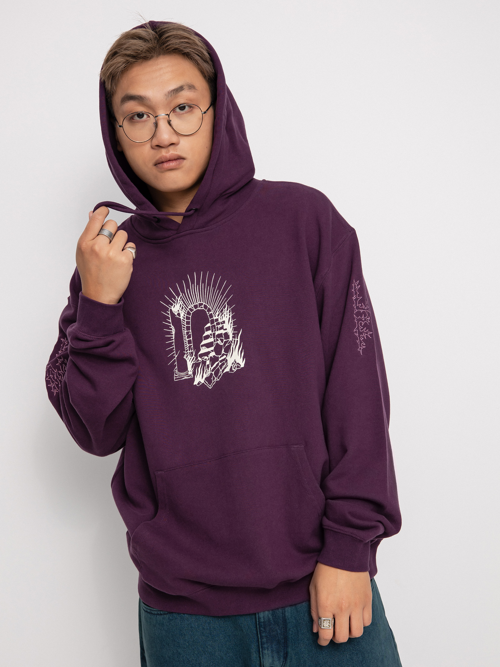 Bluza z kapturem Volcom Fa Vaderetro HD (mulberry)
