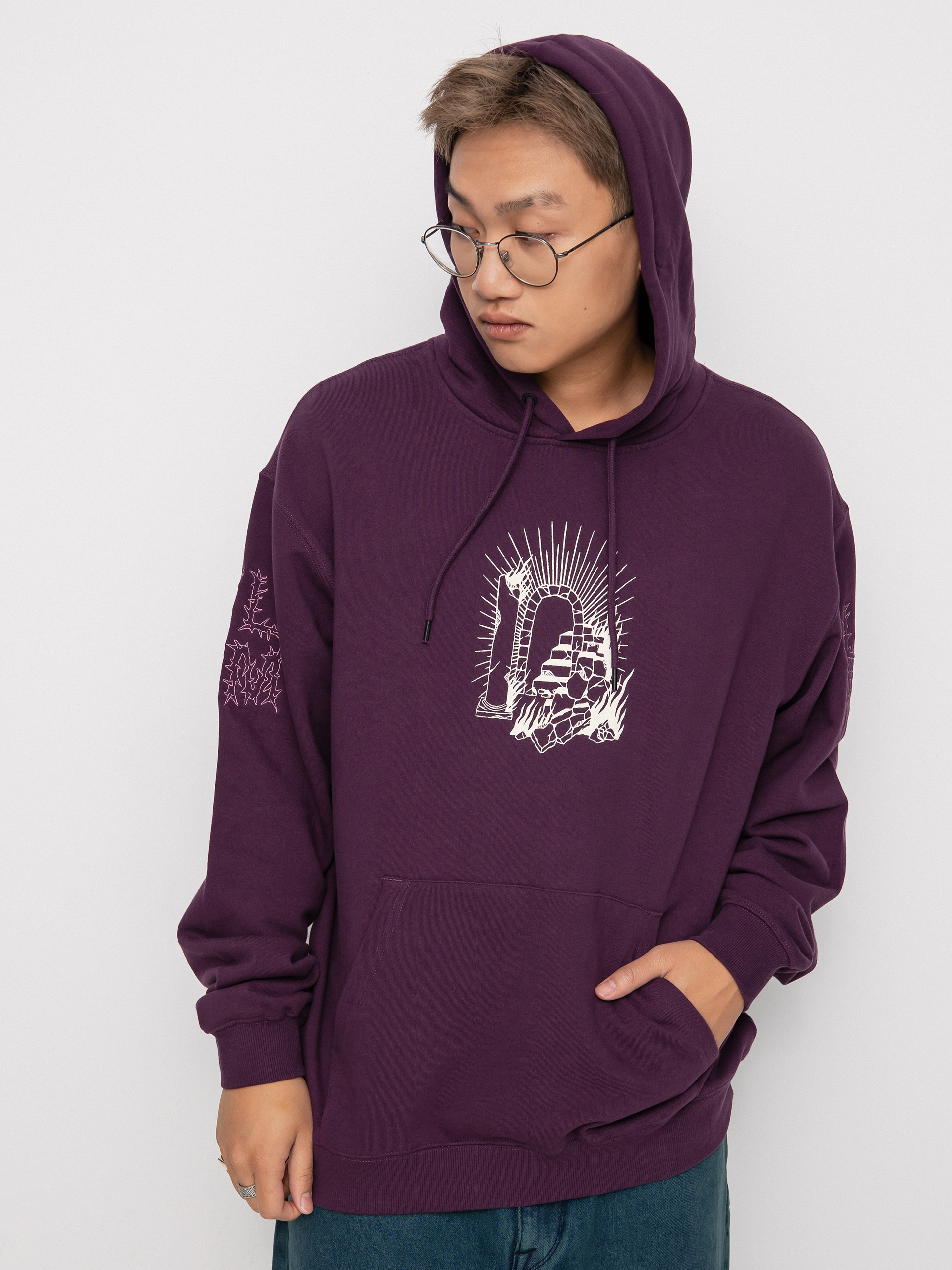 Bluza z kapturem Volcom Fa Vaderetro HD (mulberry)