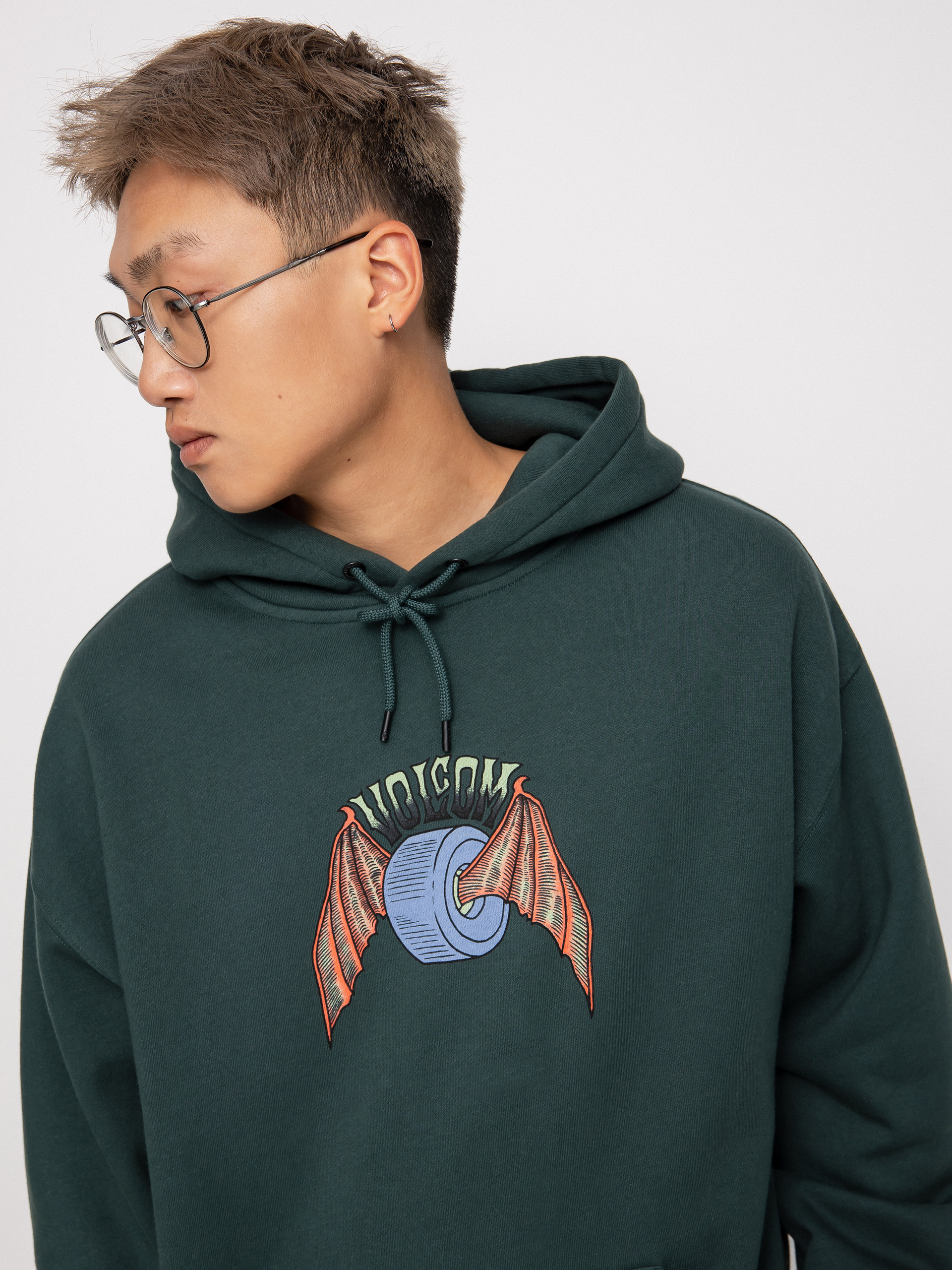 Bluza z kapturem Volcom Hell Wheel HD (cedar green)
