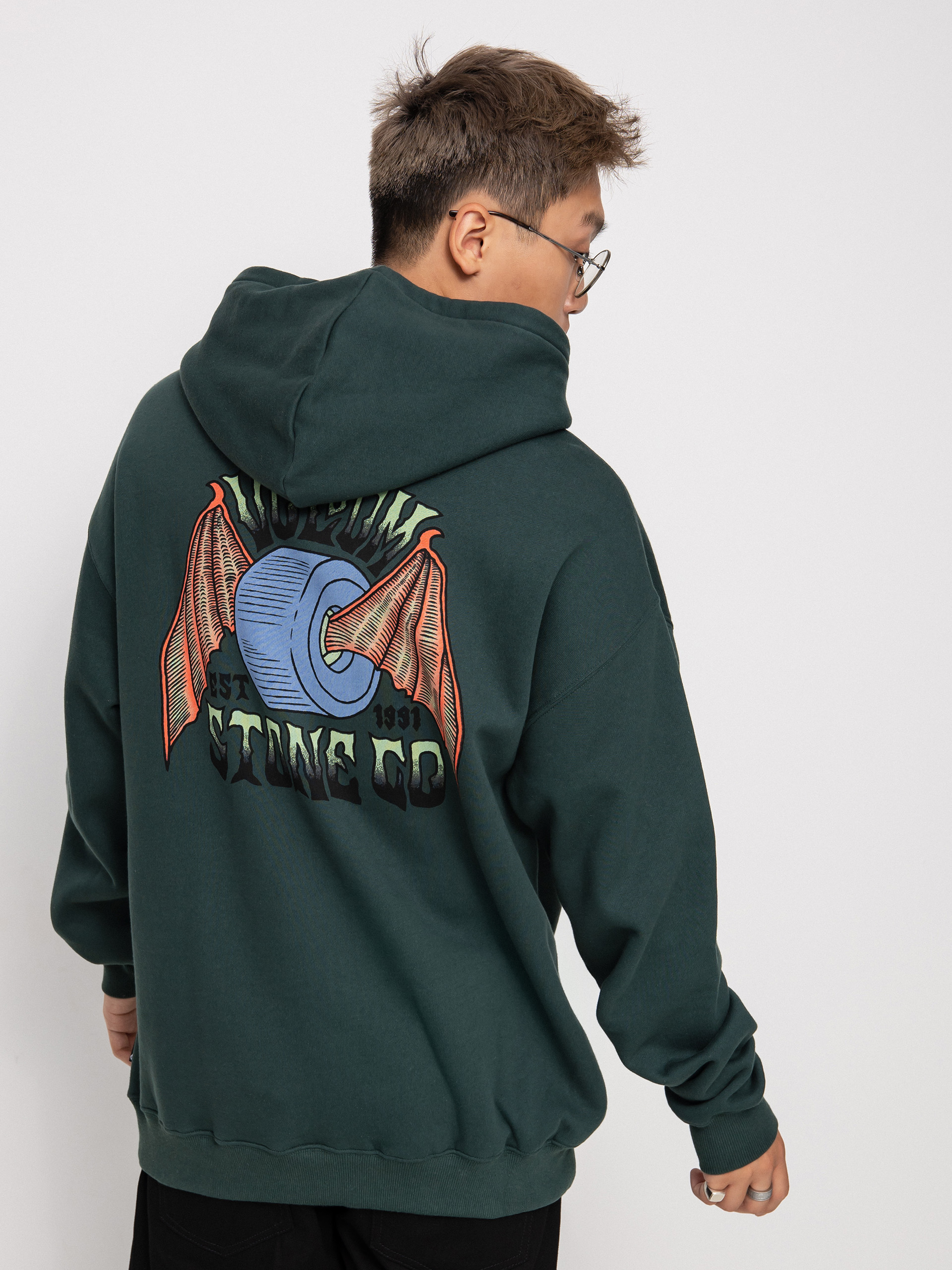 Bluza z kapturem Volcom Hell Wheel HD (cedar green)